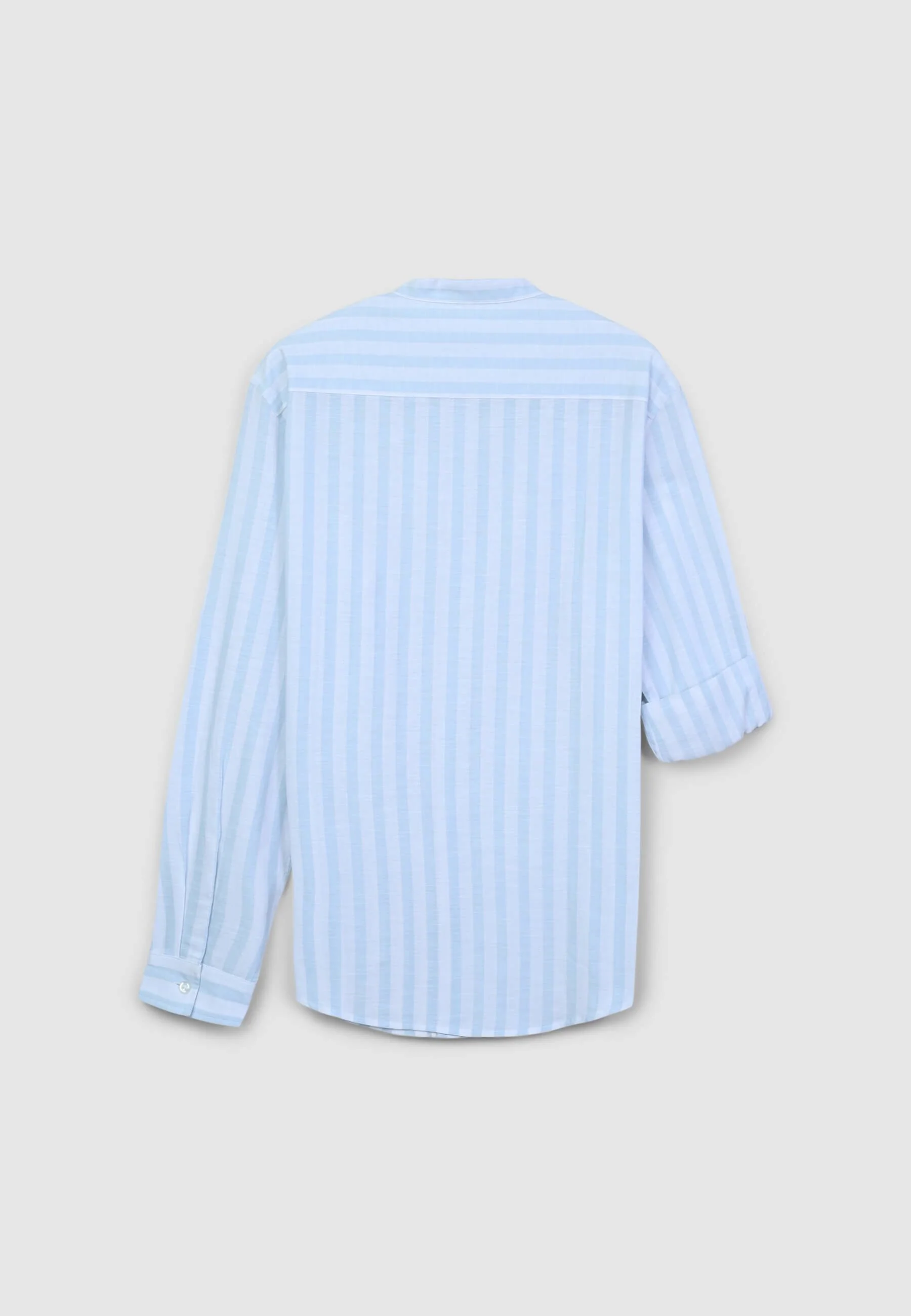 Camicia coreana a righe in misto lino - Image 6