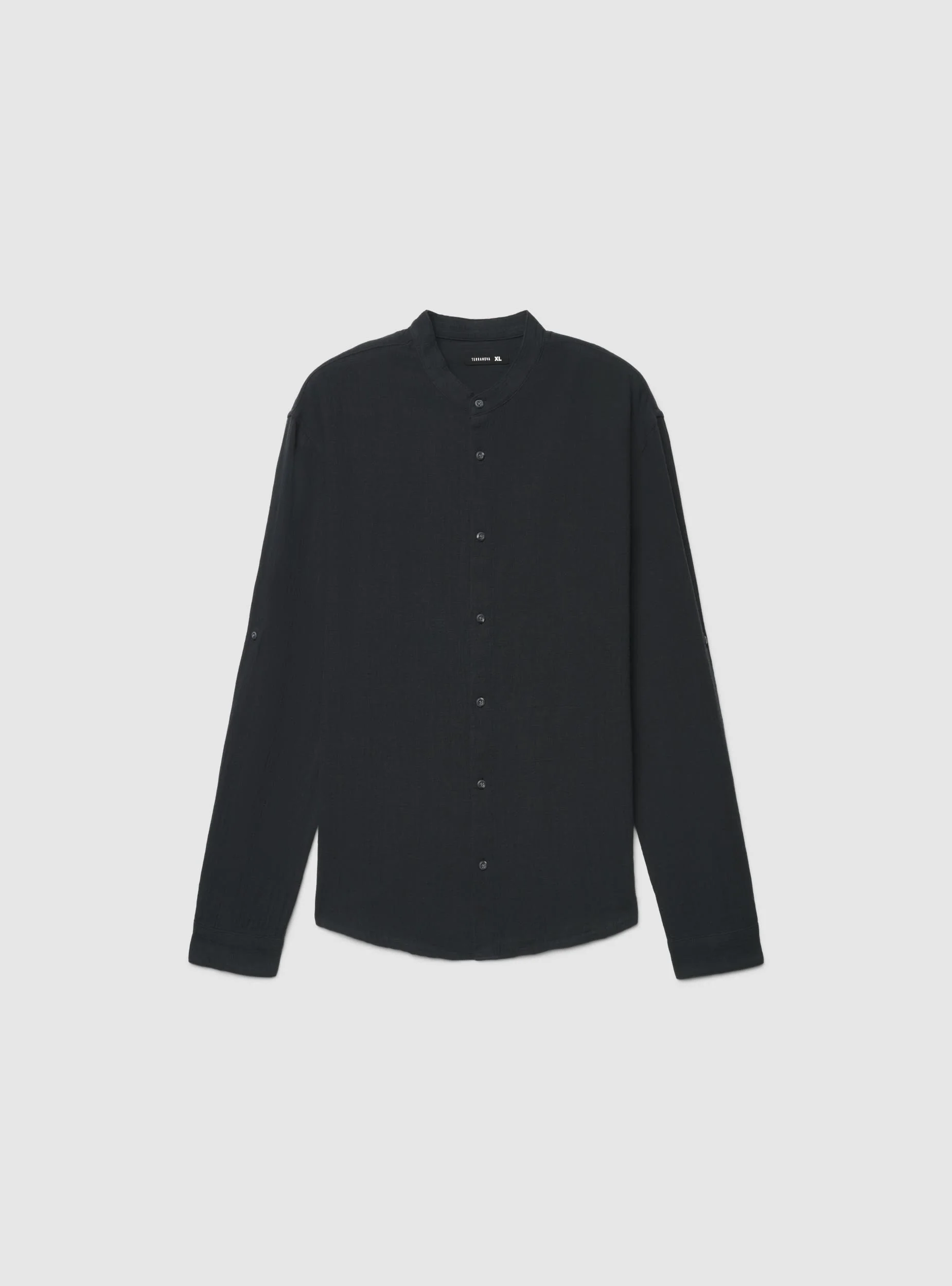 Camicia coreana goffrata a tinta unita - Image 5
