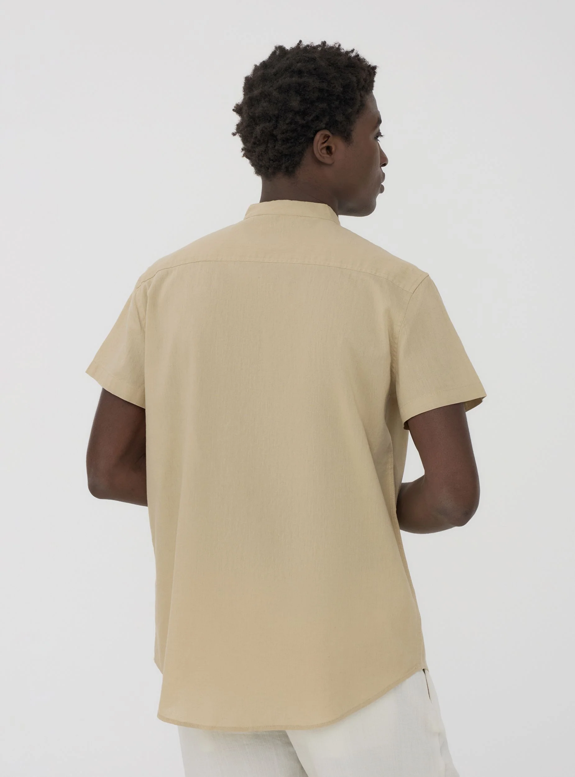 Camicia coreana in misto lino - Image 2