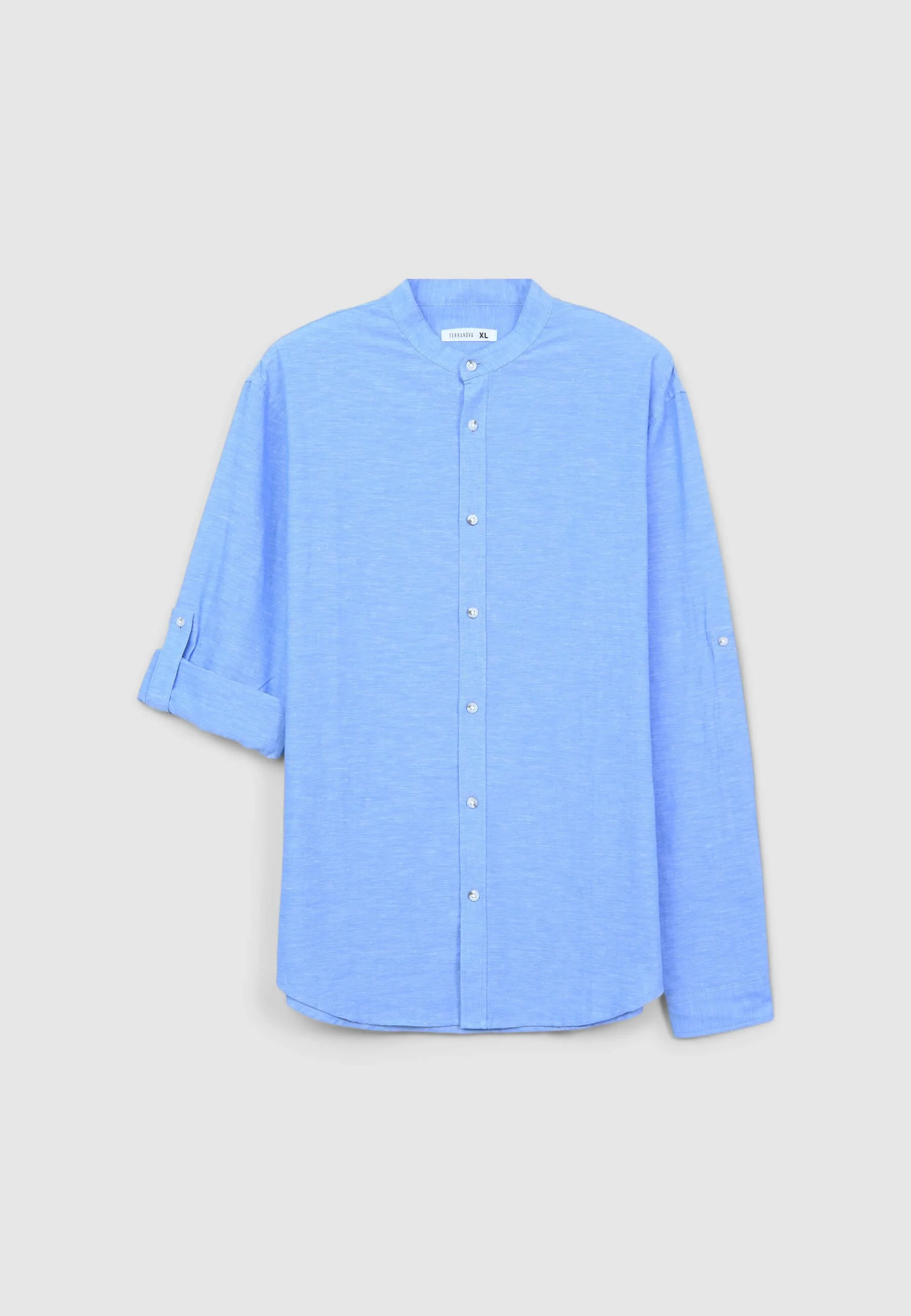 Camicia coreana melange in misto lino - Image 4