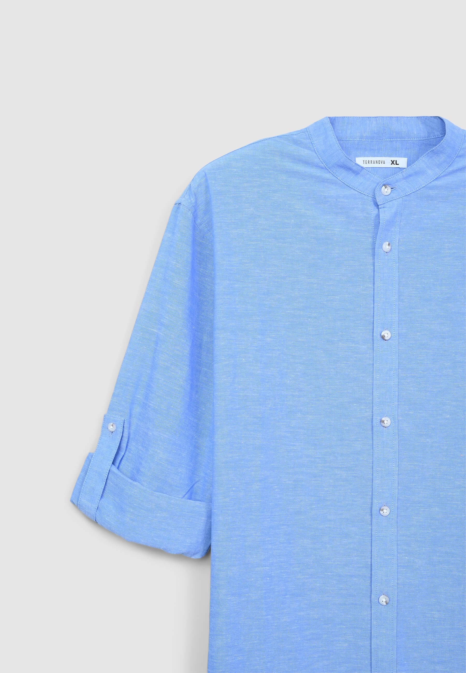 Camicia coreana melange in misto lino - Image 5