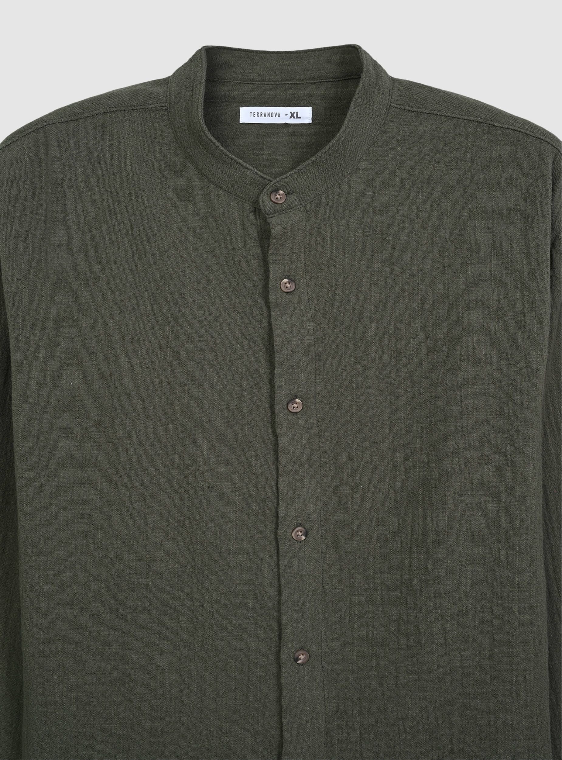 Camicia coreana tinta unita - Image 4
