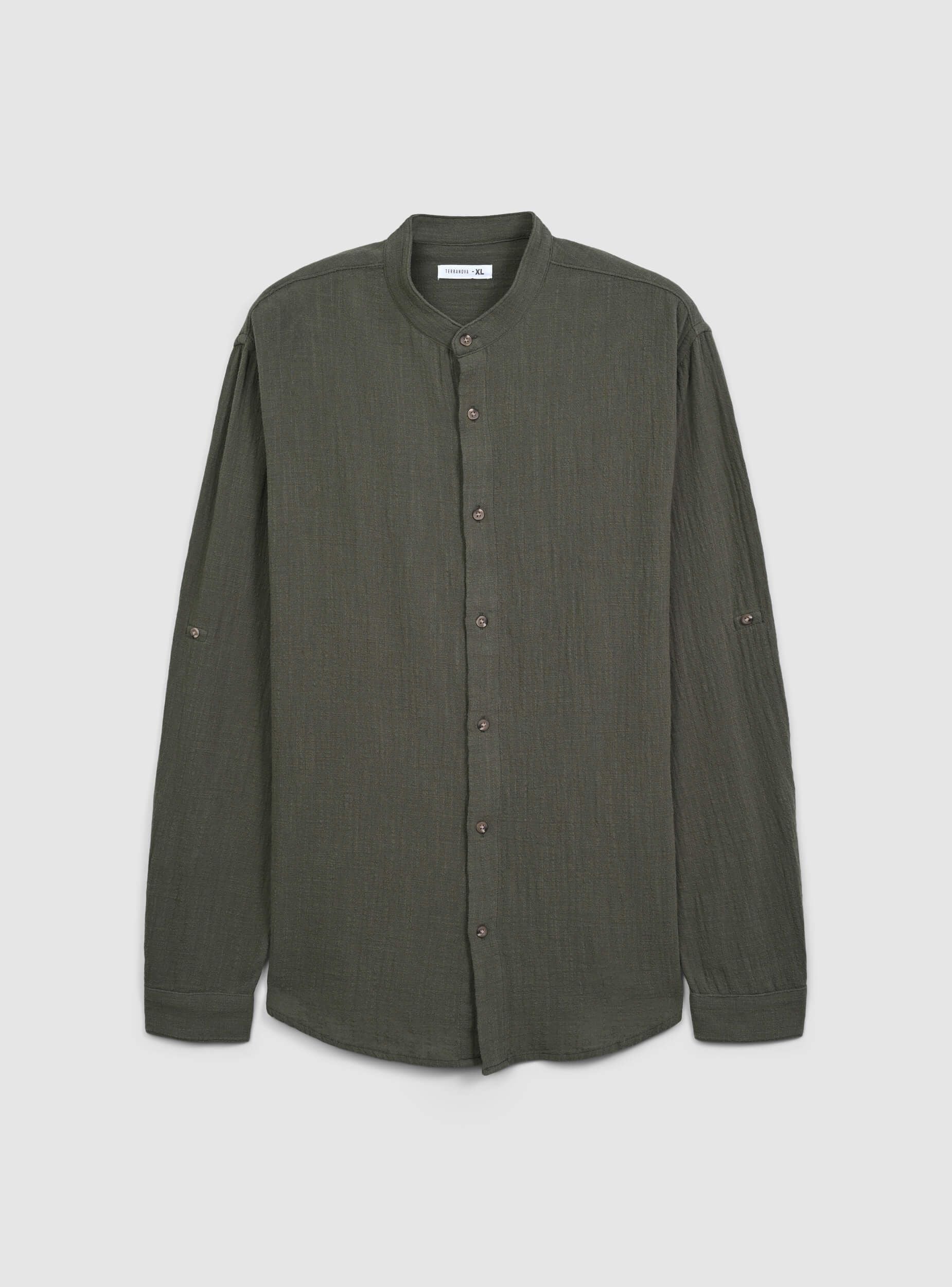Camicia coreana tinta unita - Image 5