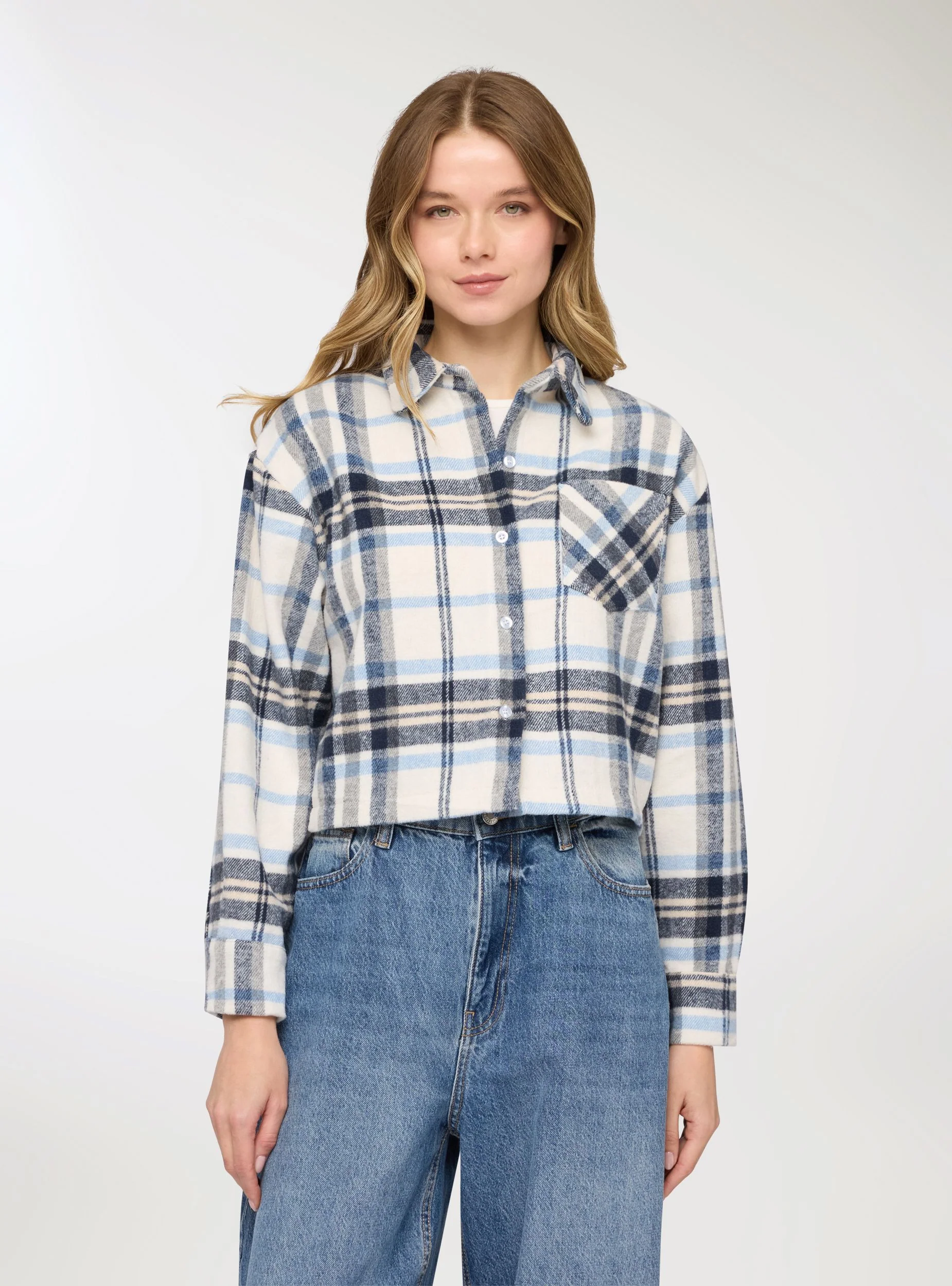 Camicia crop a quadri - Image 2