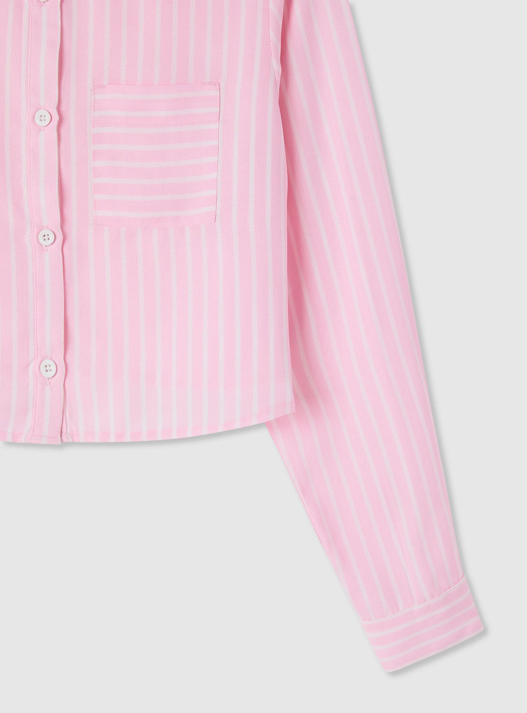 Camicia crop a righe con taschino - Image 5