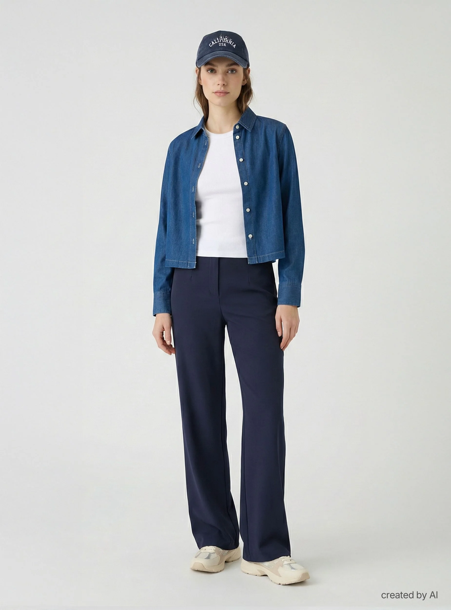 Camicia crop con bottoni