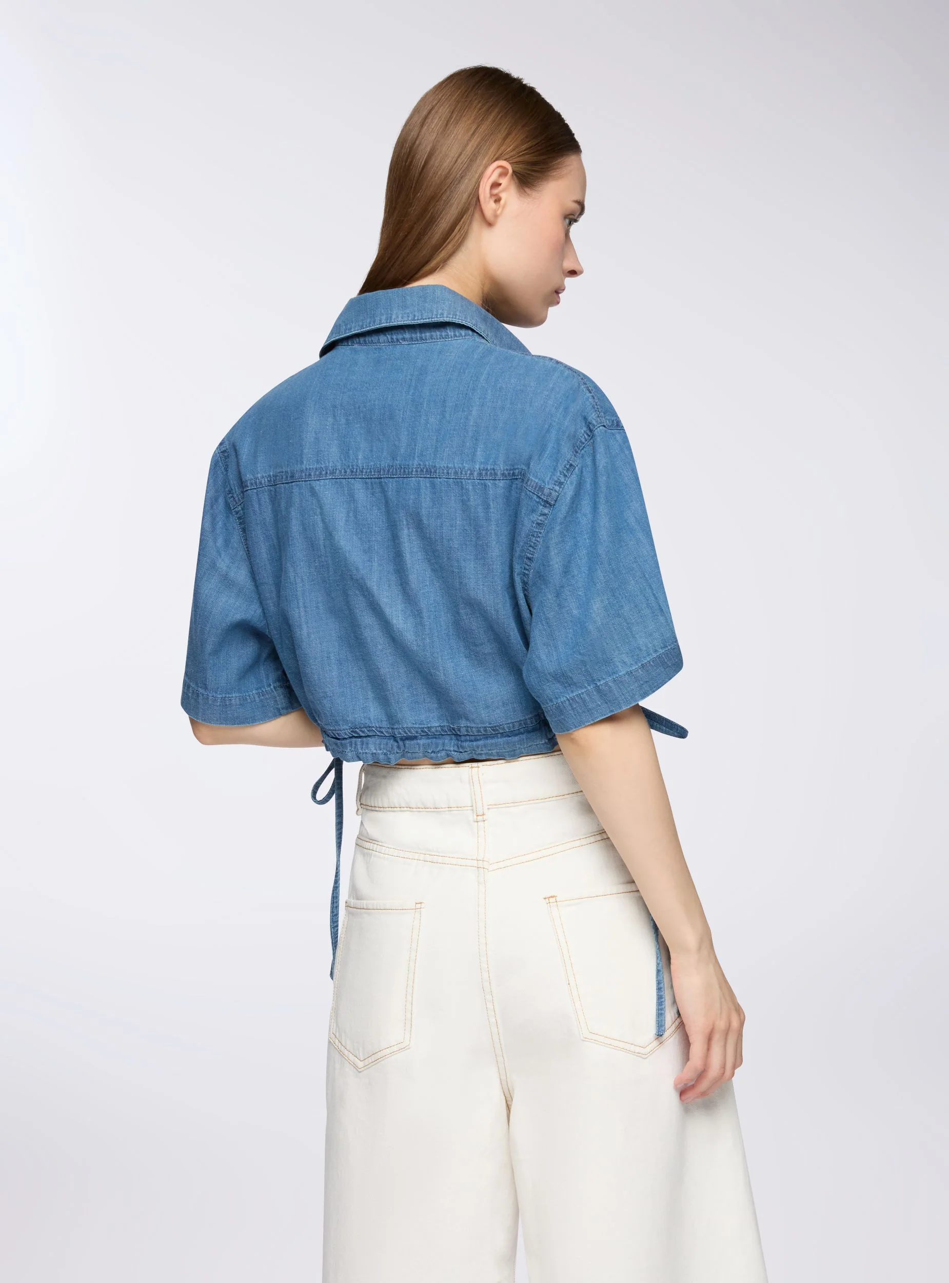Camicia crop con coulisse - Image 2