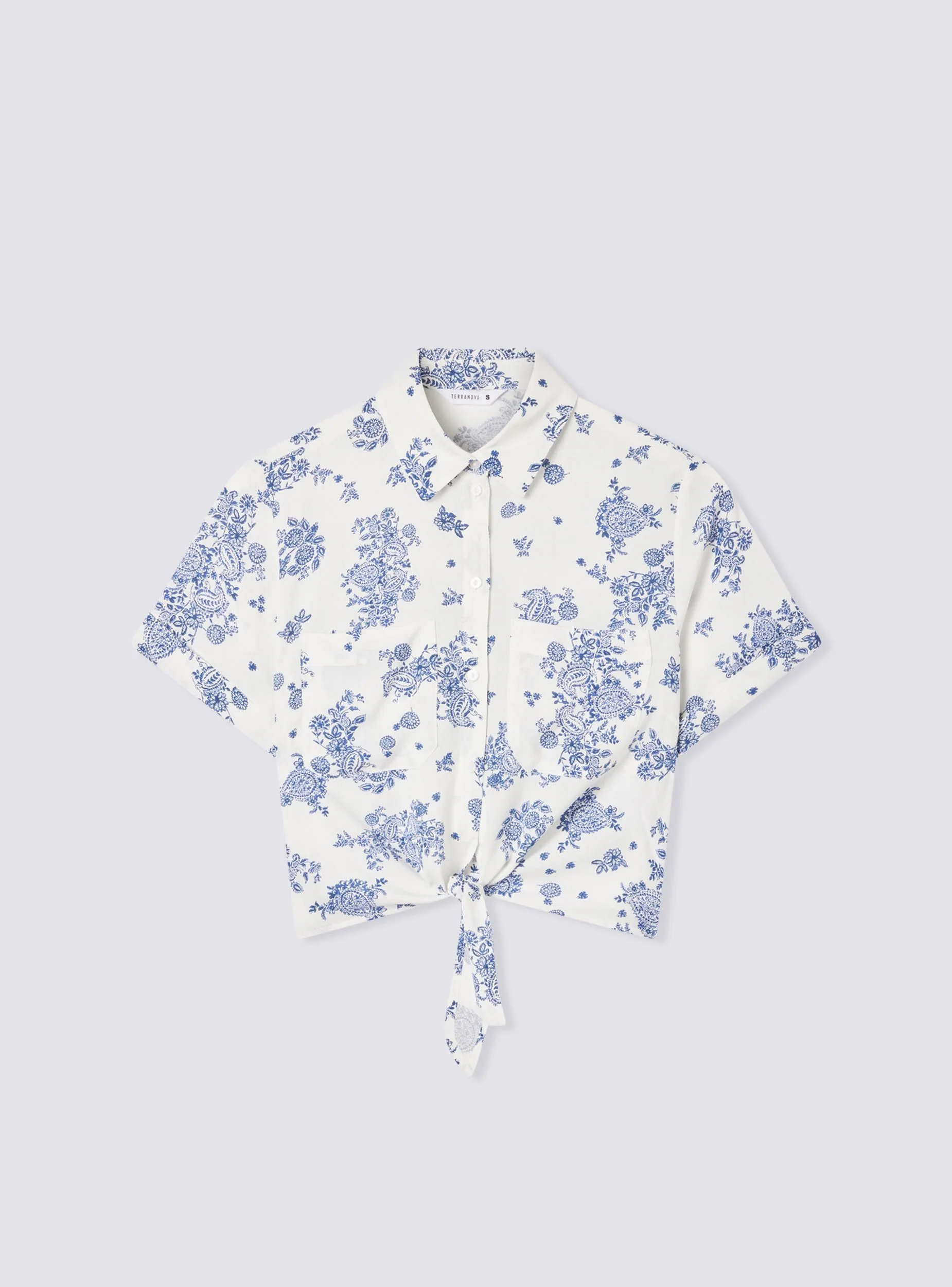 Camicia crop con nodo a fantasia - Image 6