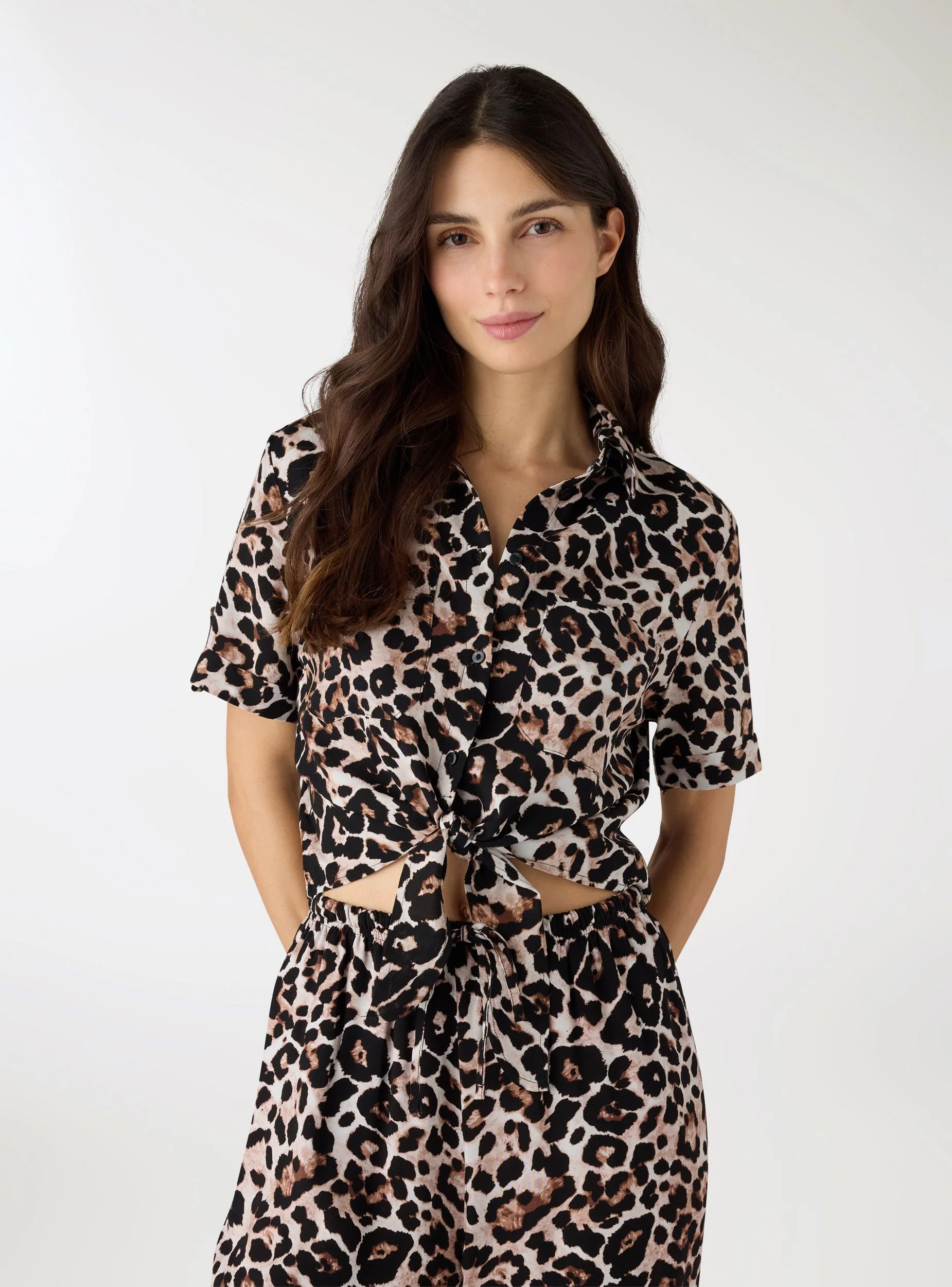 Camicia crop con nodo animalier - Image 2