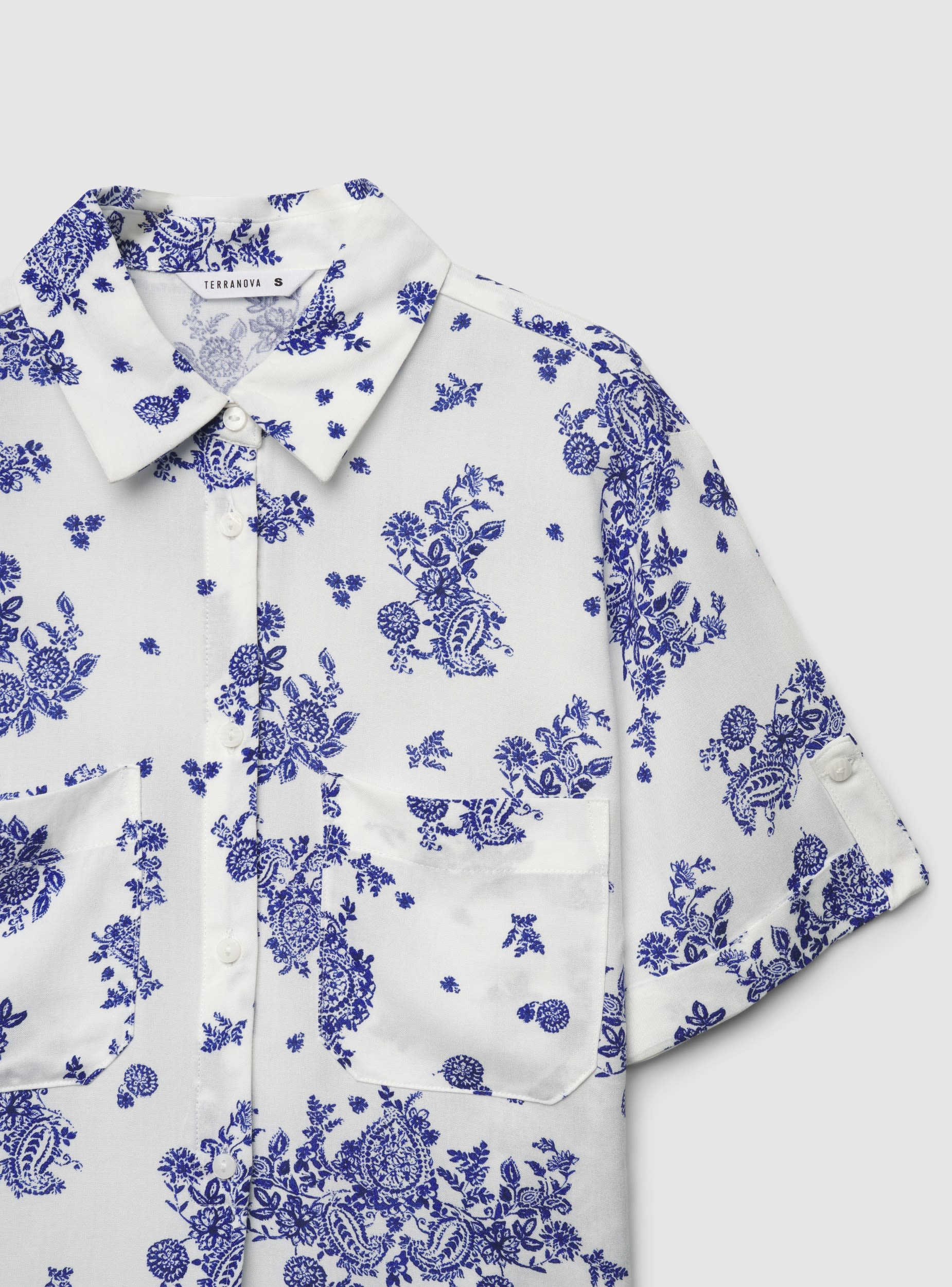 Camicia crop con nodo e stampa - Image 5