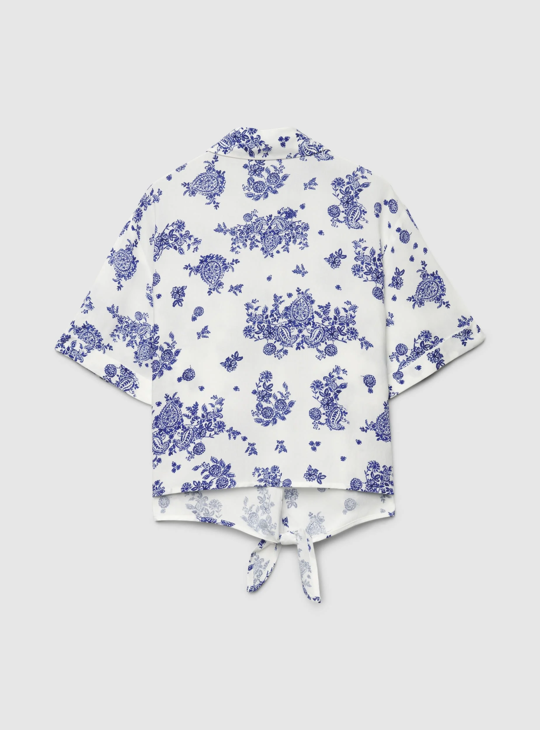 Camicia crop con nodo e stampa - Image 6