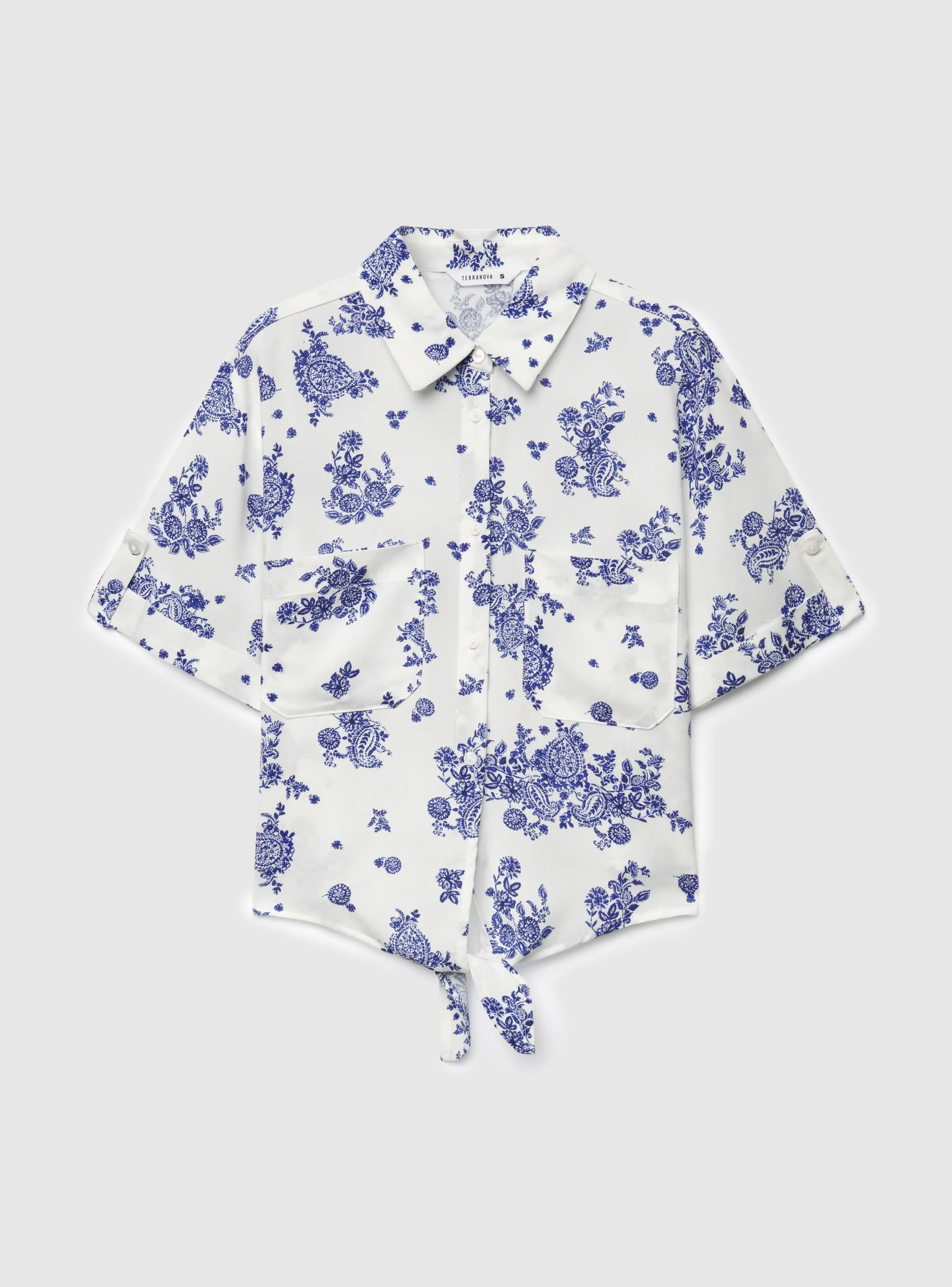 Camicia crop con nodo e stampa - Image 7