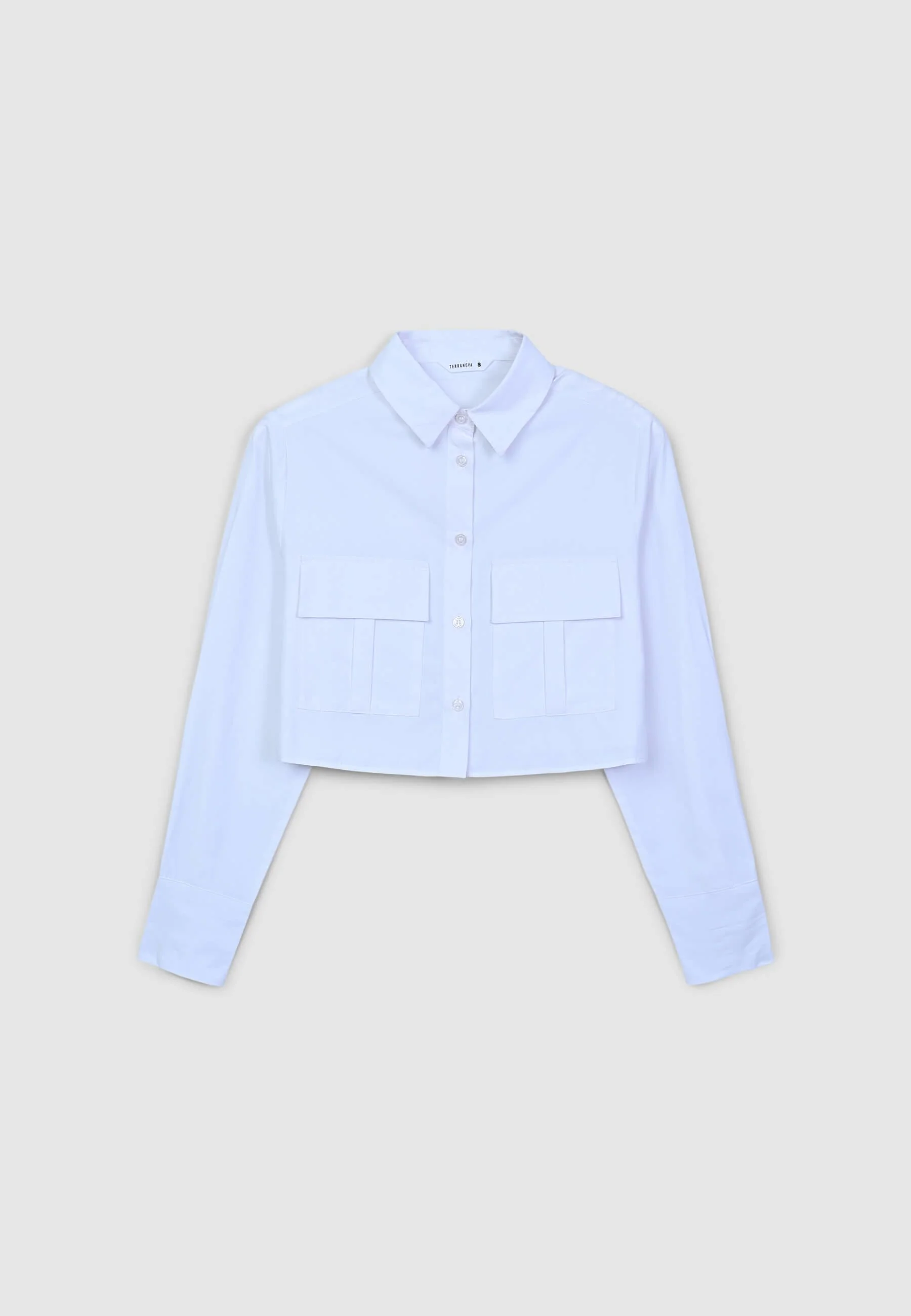 Camicia crop con tasche applicate - Image 4