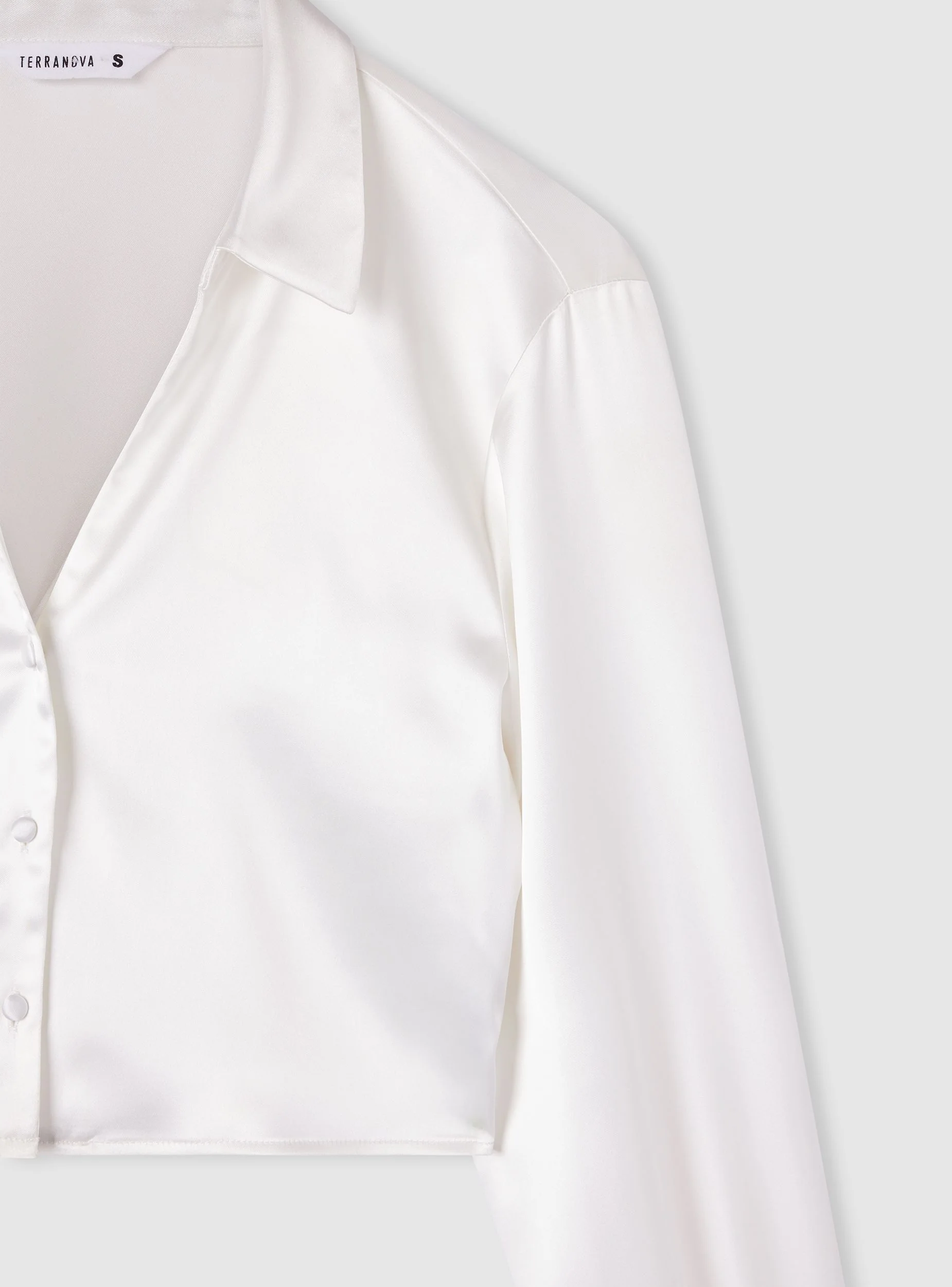 Camicia crop effetto raso - Image 6