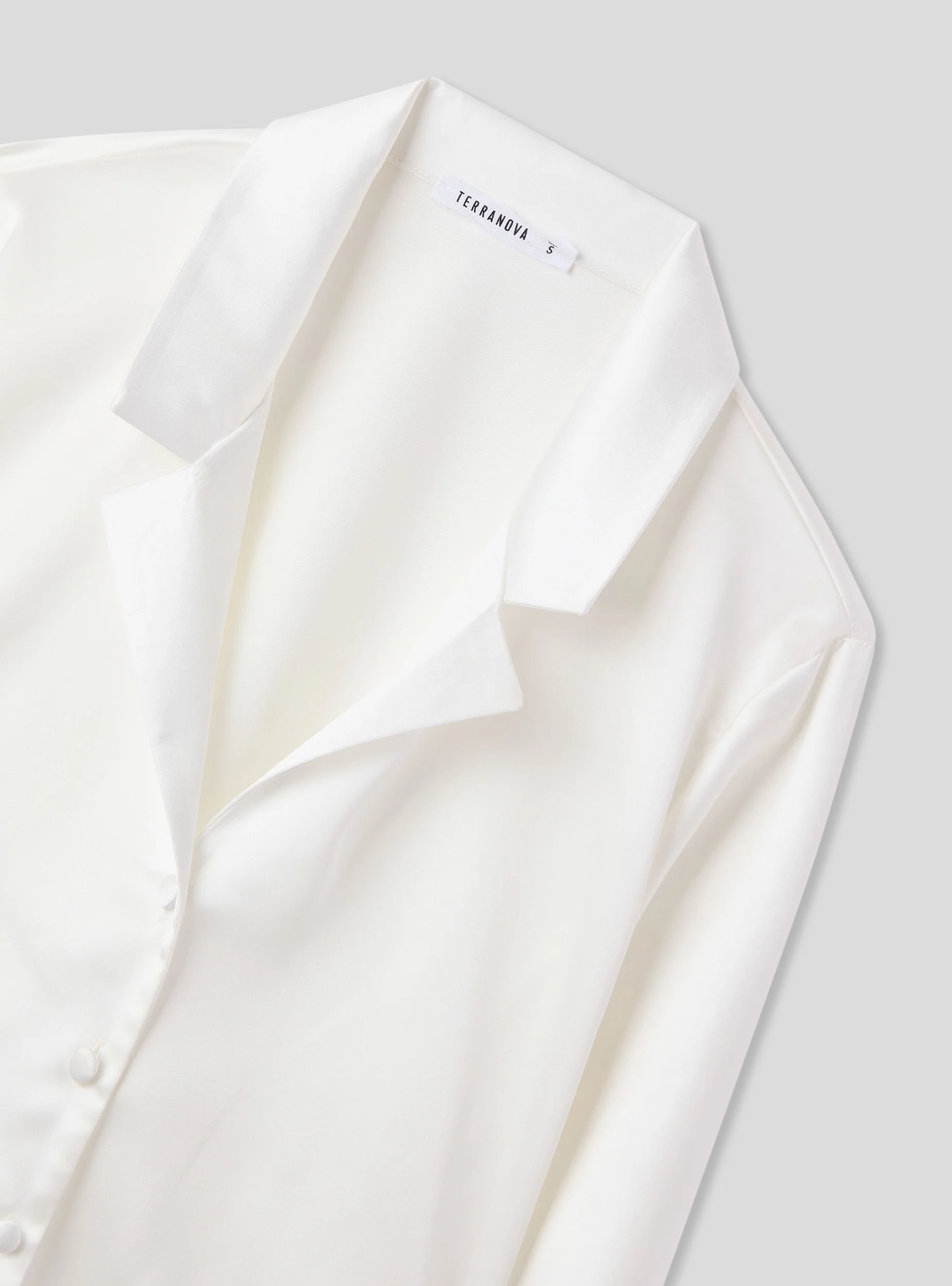 Camicia crop effetto raso - Image 5