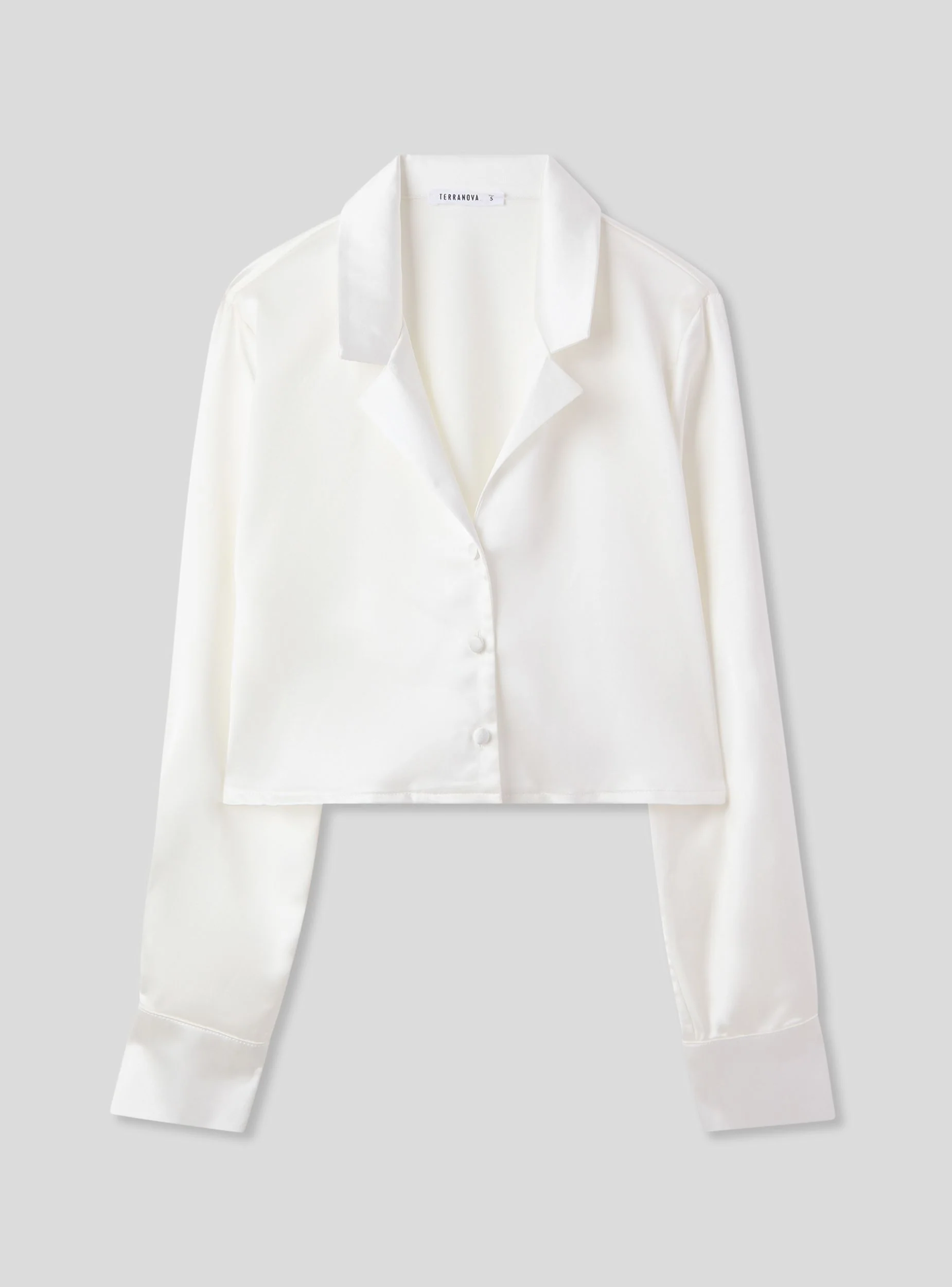 Camicia crop effetto raso - Image 7