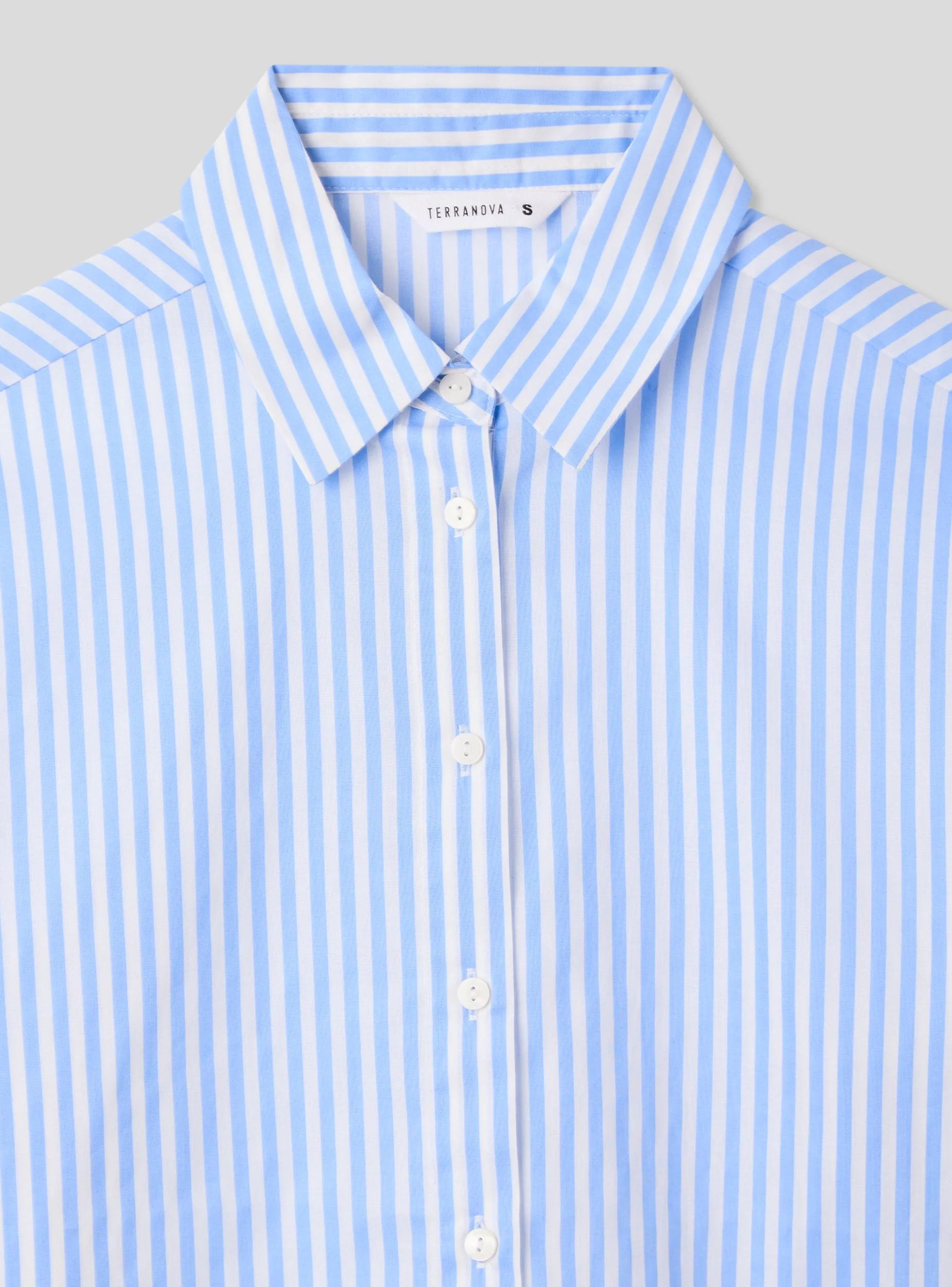 Camicia crop in popeline a righe - Image 6