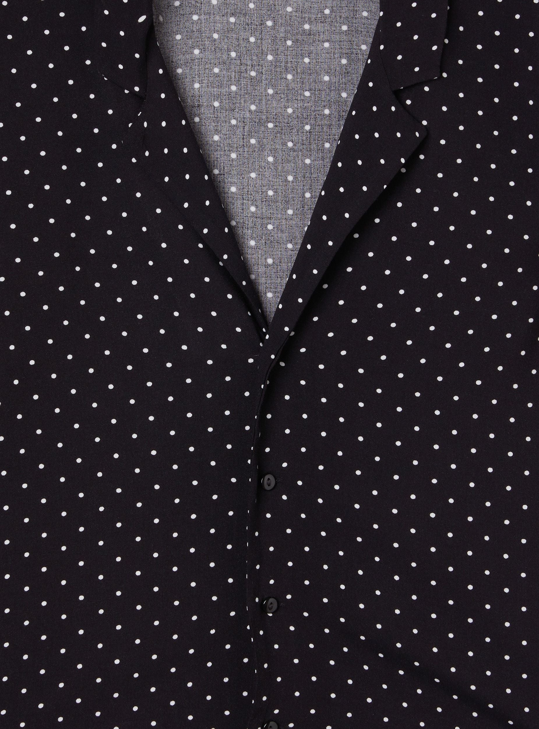 Camicia crop in viscosa a pois con revers - Image 6