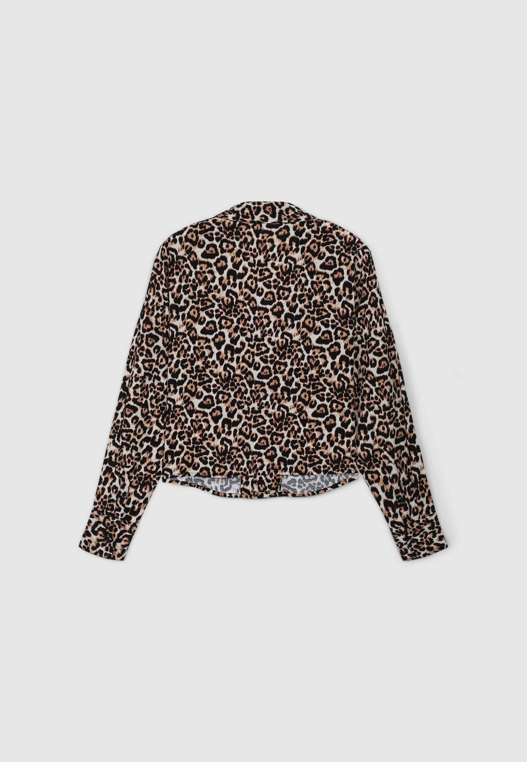 Camicia crop in viscosa animalier - Image 4