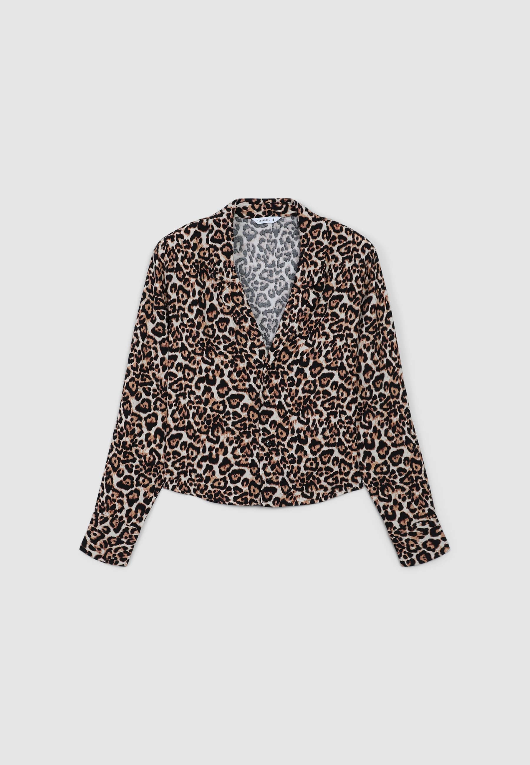Camicia crop in viscosa animalier - Image 6