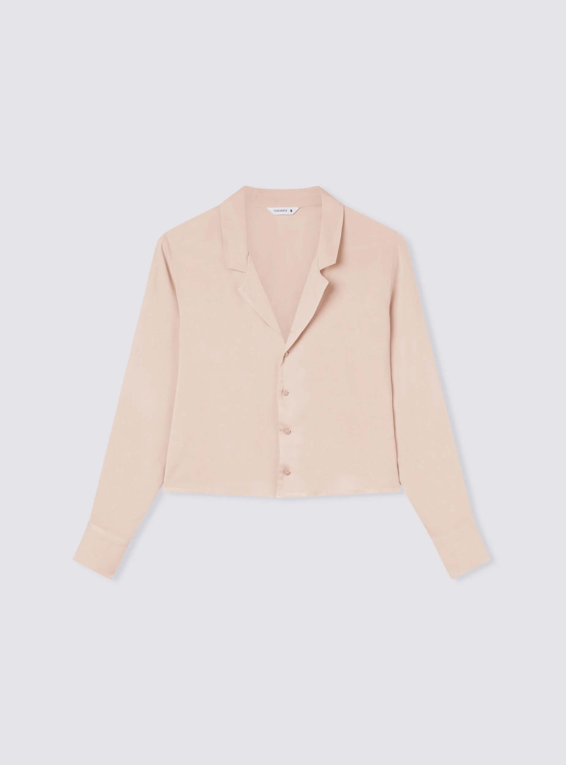 Camicia crop in viscosa con revers - Image 7