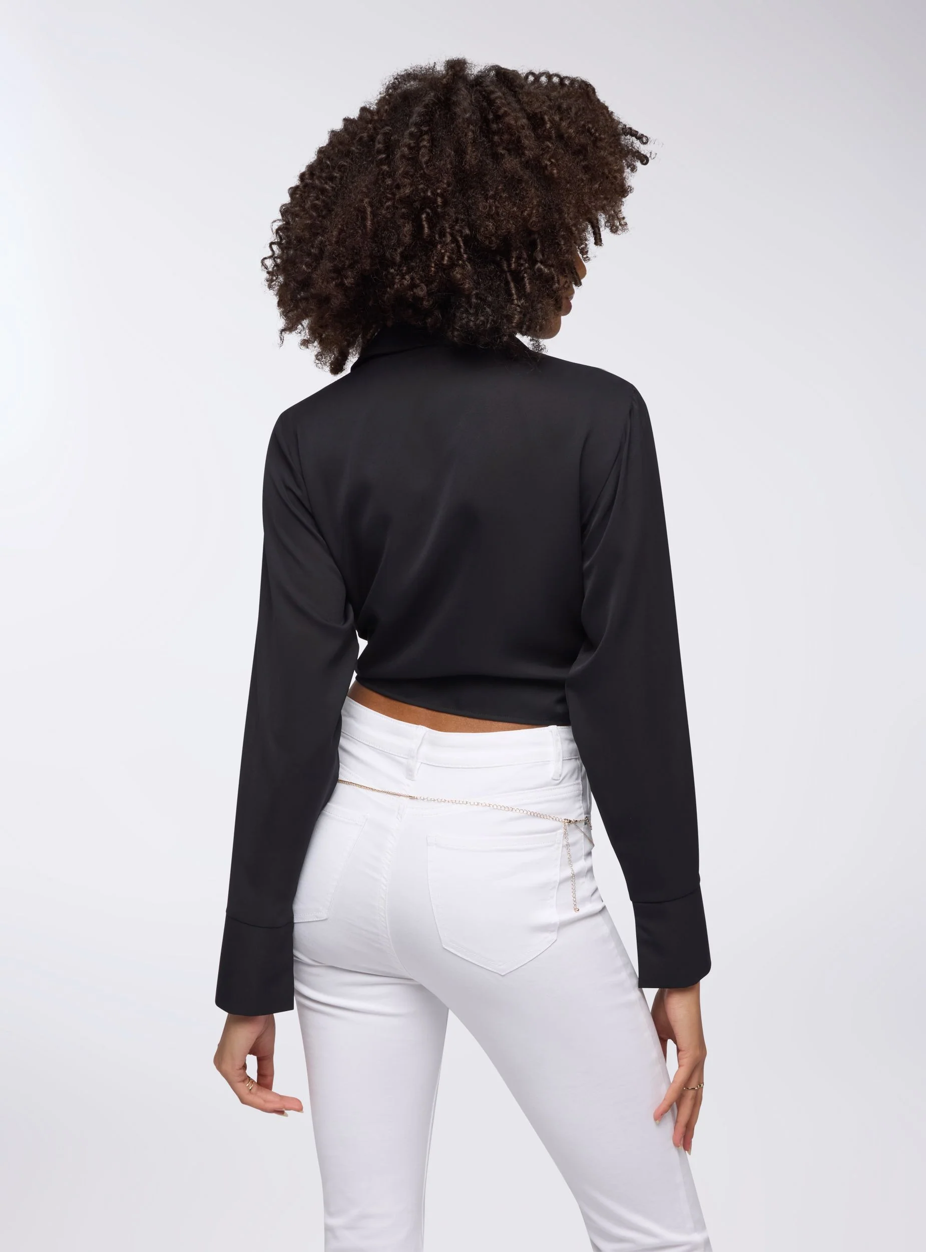 Camicia crop incrociata con nodo - Image 4