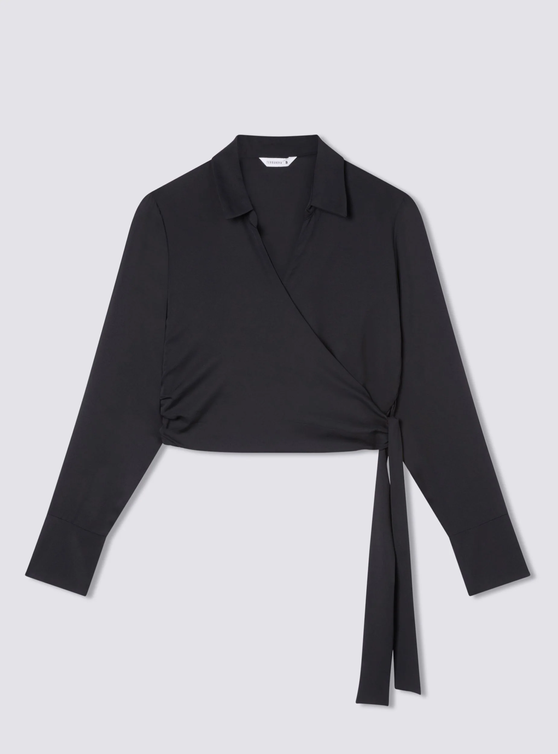 Camicia crop incrociata con nodo - Image 5