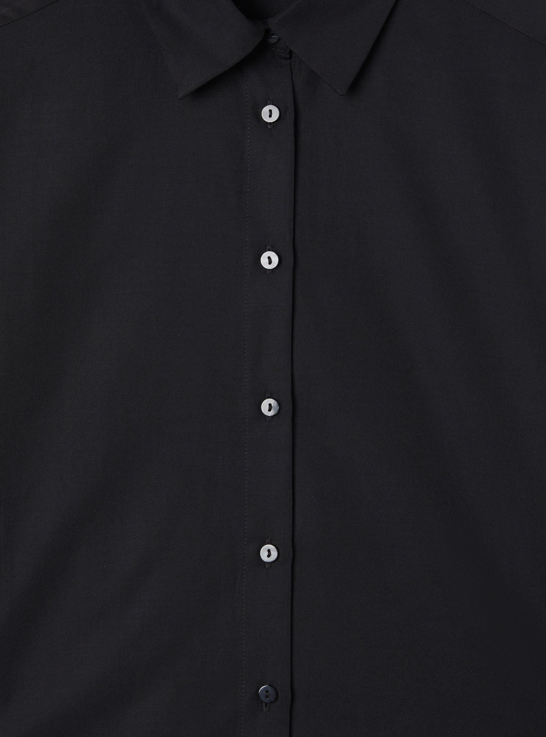Camicia crop tinta unita in popeline - Image 7