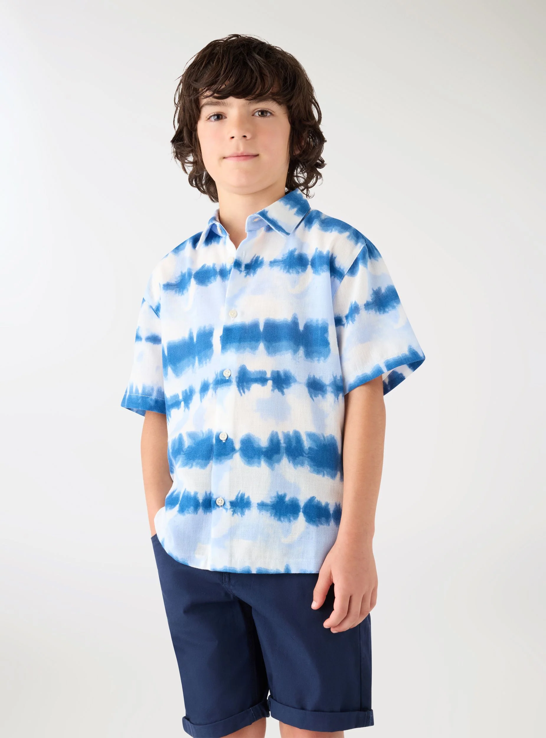 Camicia effetto lino fantasia tie dye - Image 2