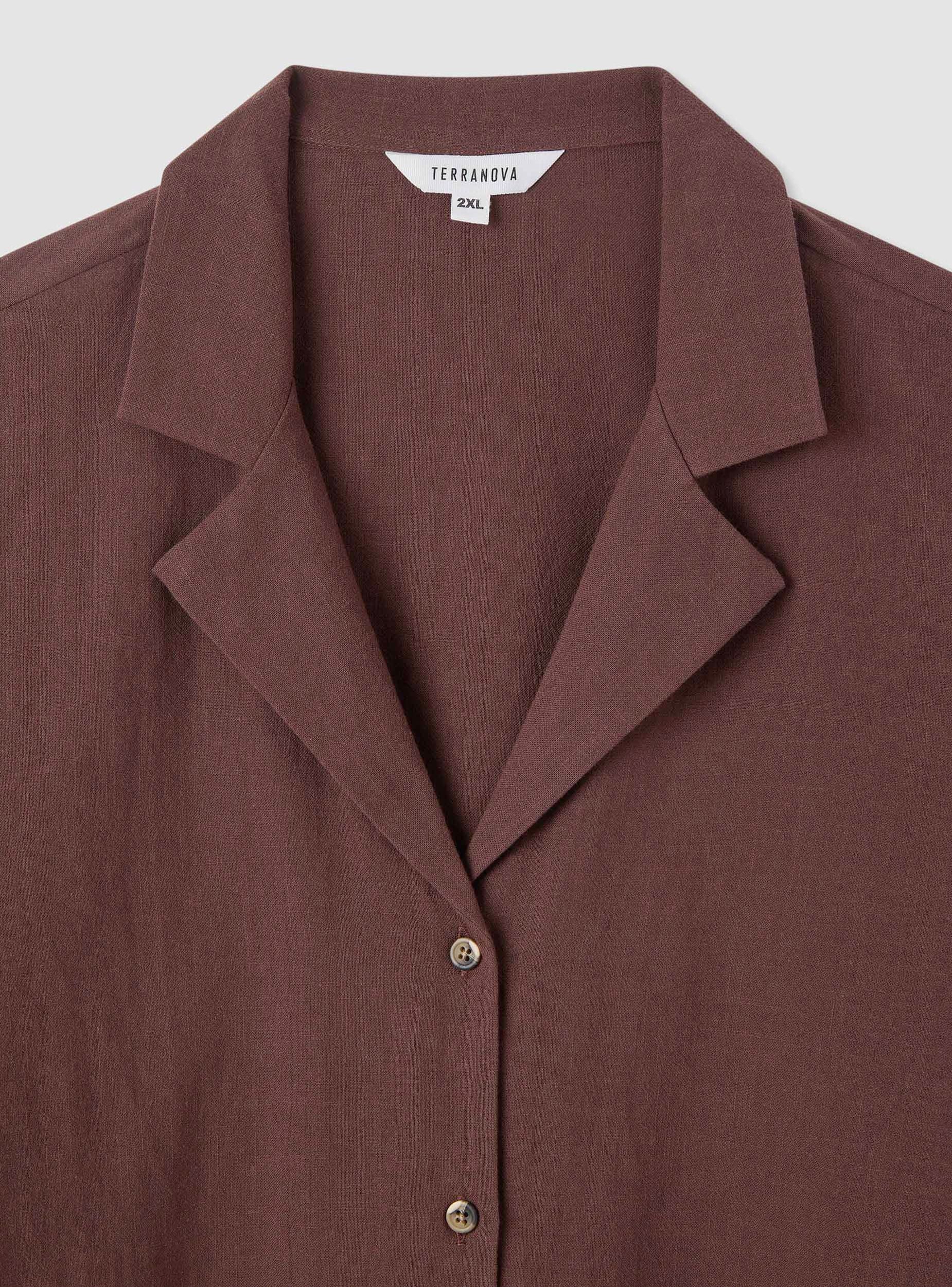 Camicia effetto lino tinta unita - Image 6