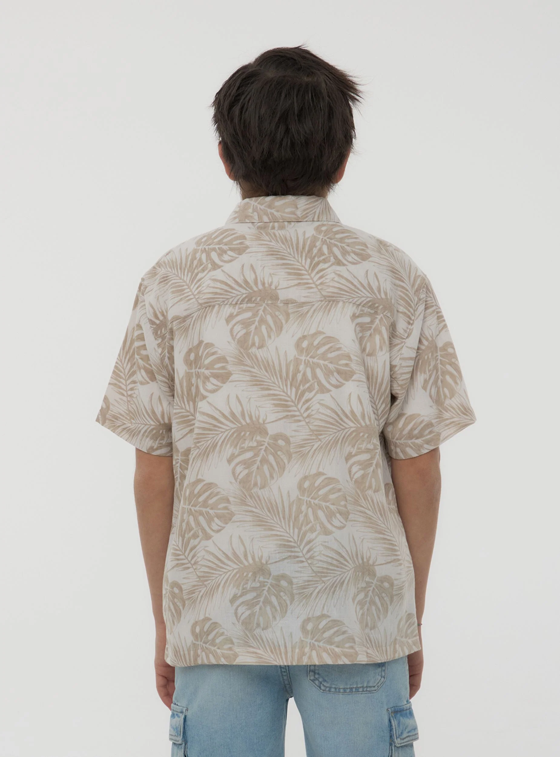 Camicia fantasia foglie tessuto leggero - Image 2