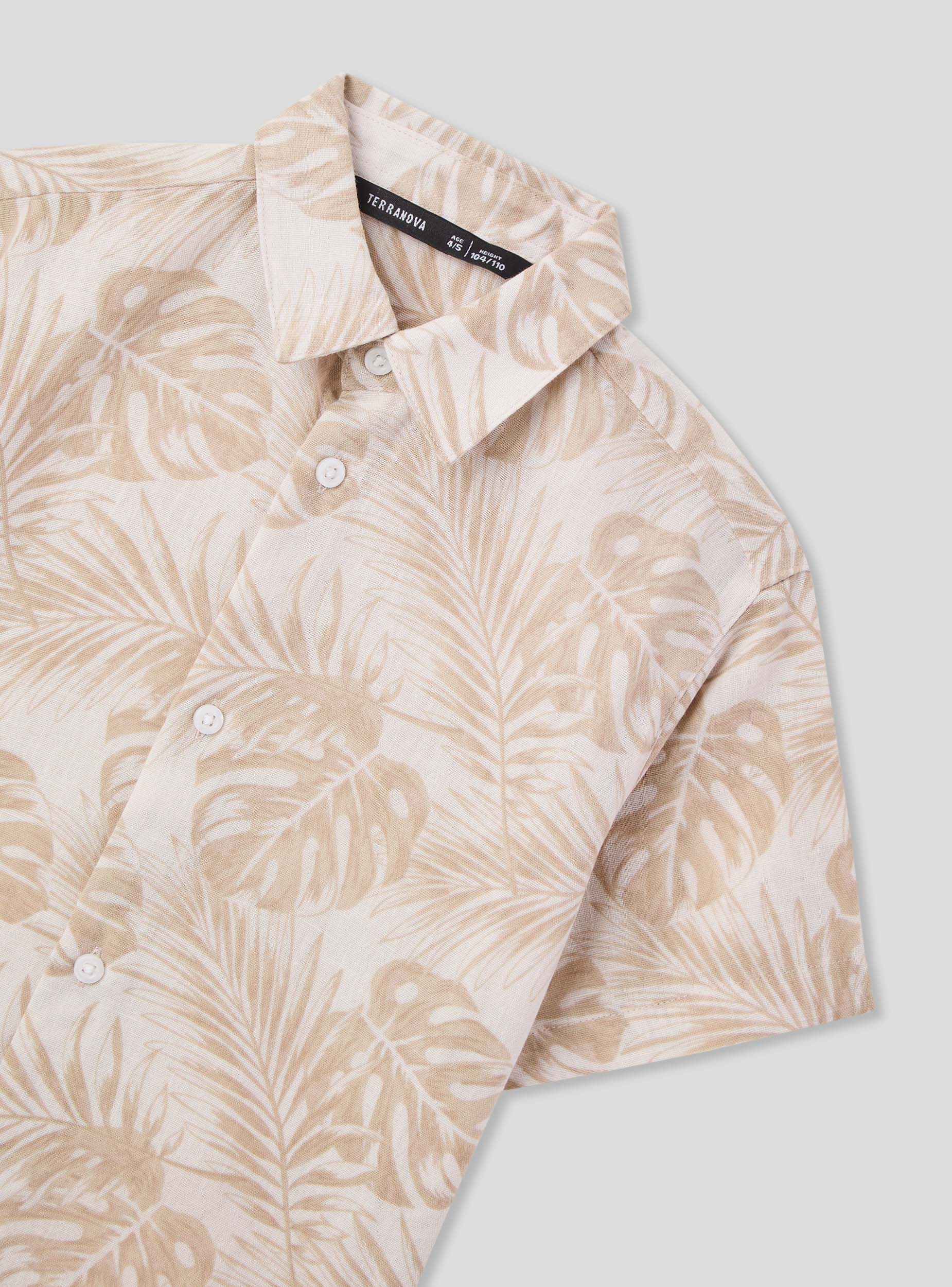 Camicia fantasia foglie tessuto leggero - Image 5