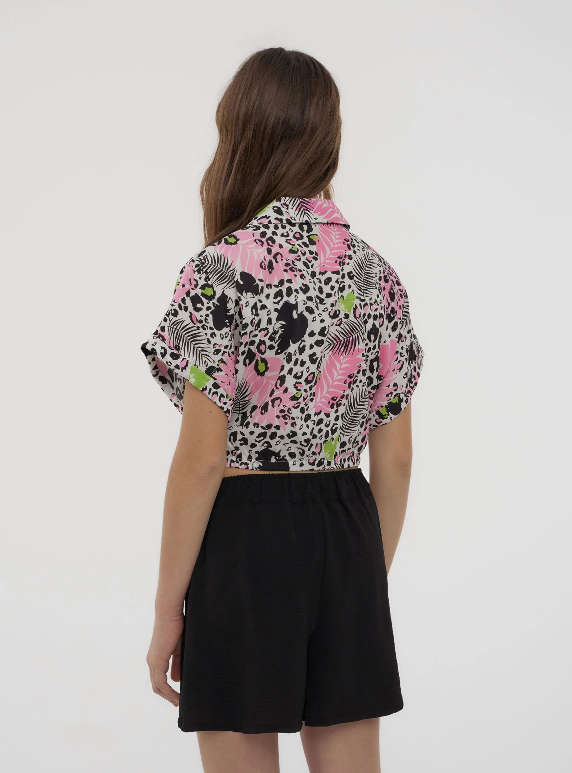 Camicia fantasia jungle animalier con nodo - Image 2