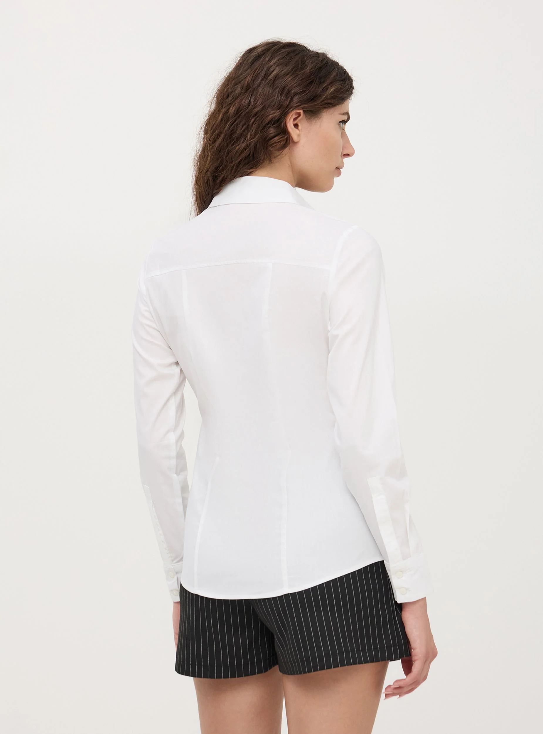 Camicia in popeline a tinta unita - Image 2