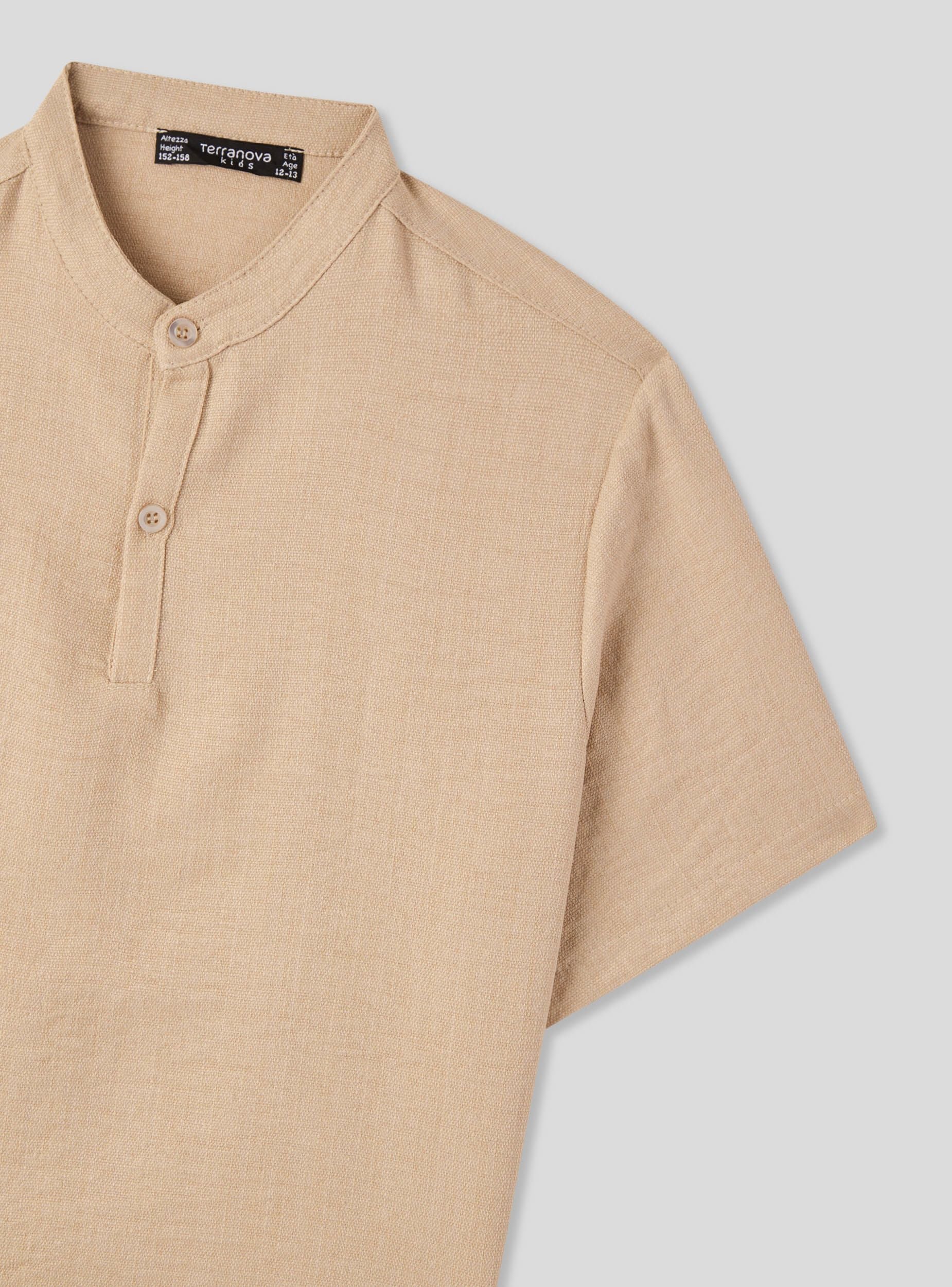 Camicia manica corta con collo alla coreana - Image 2
