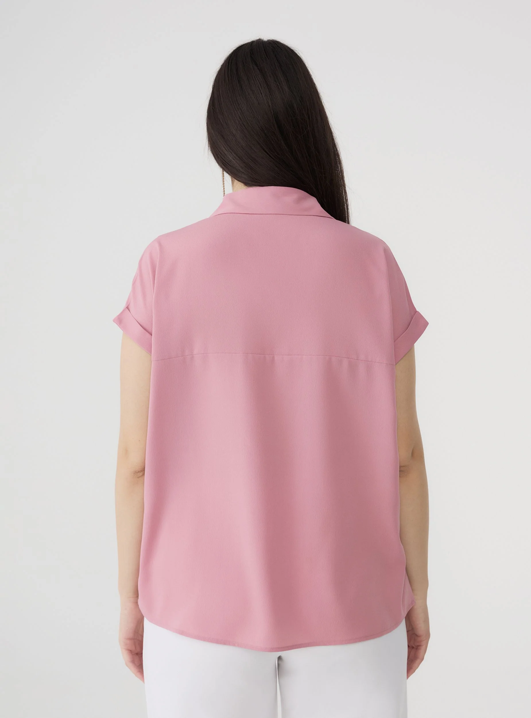 Camicia maniche corte tinta unita - Image 2