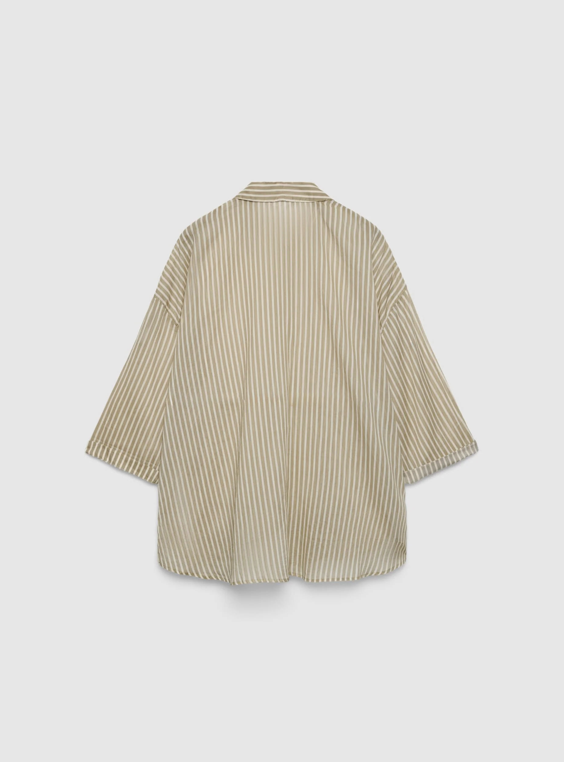 Camicia maxi a righe con bottoni - Image 6
