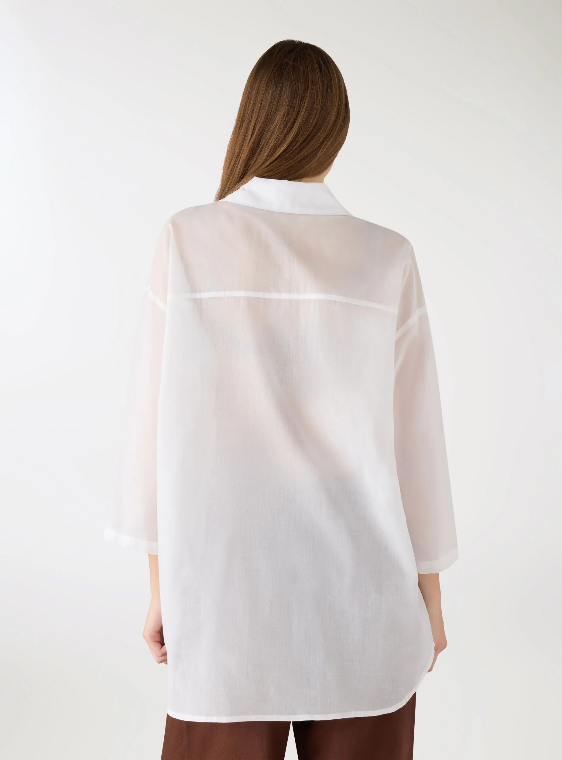 Camicia maxi a tinta unita - Image 3