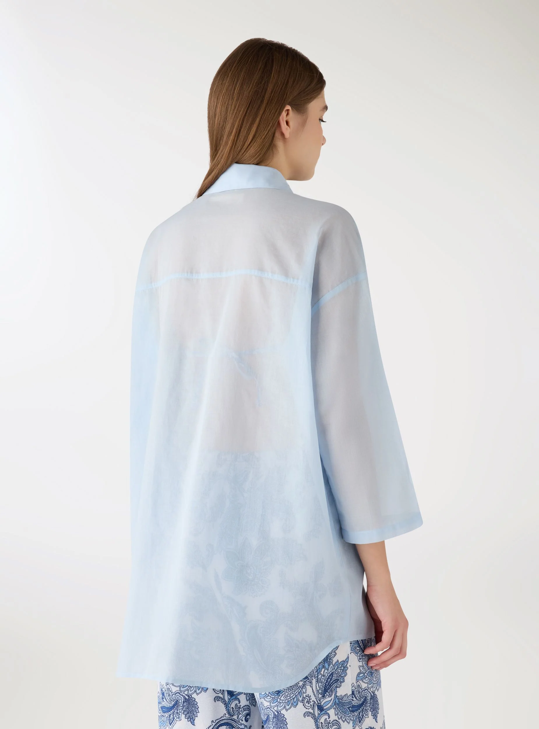 Camicia maxi a tinta unita - Image 3