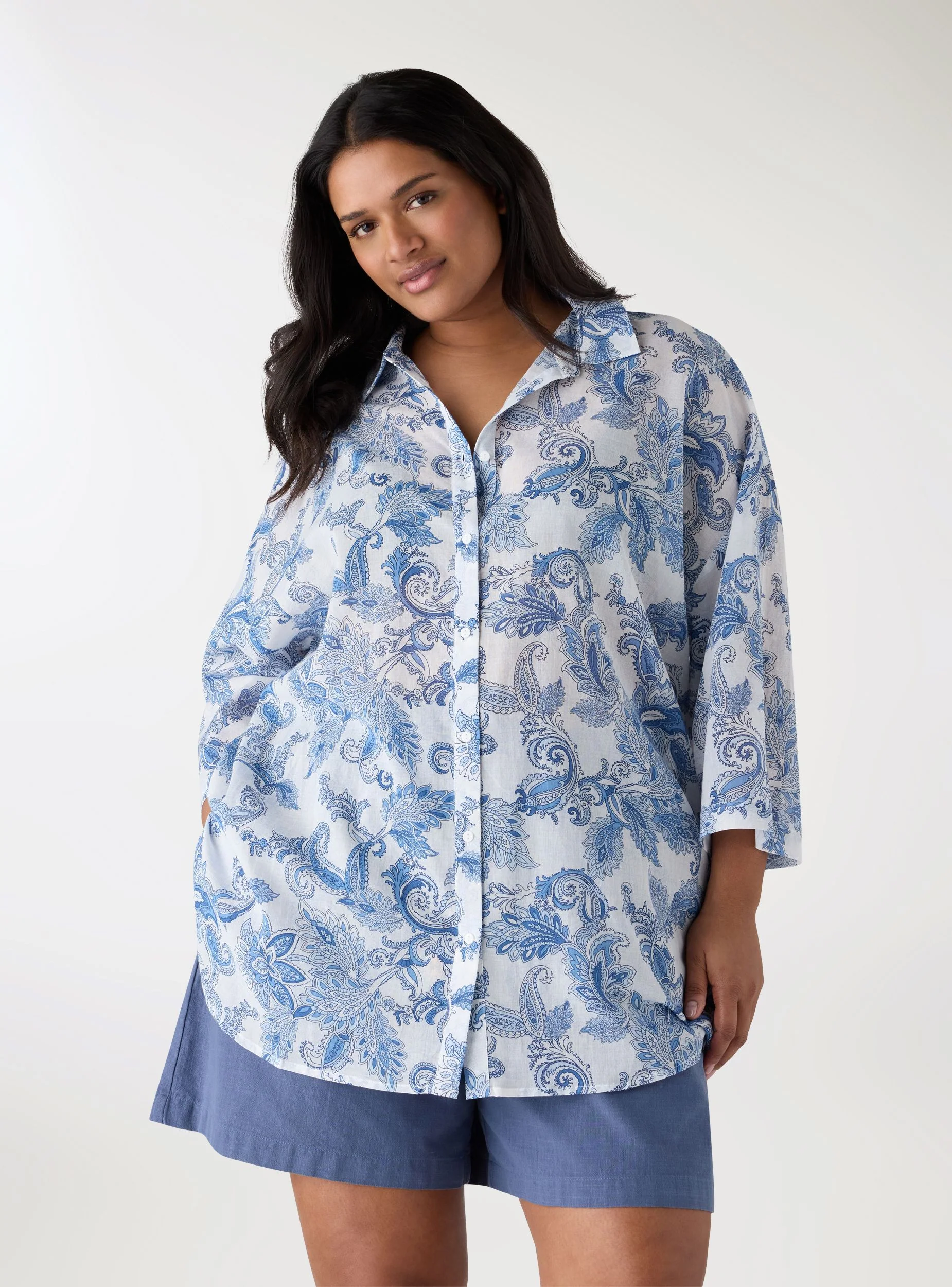 Camicia maxi con stampa paisley - Image 4