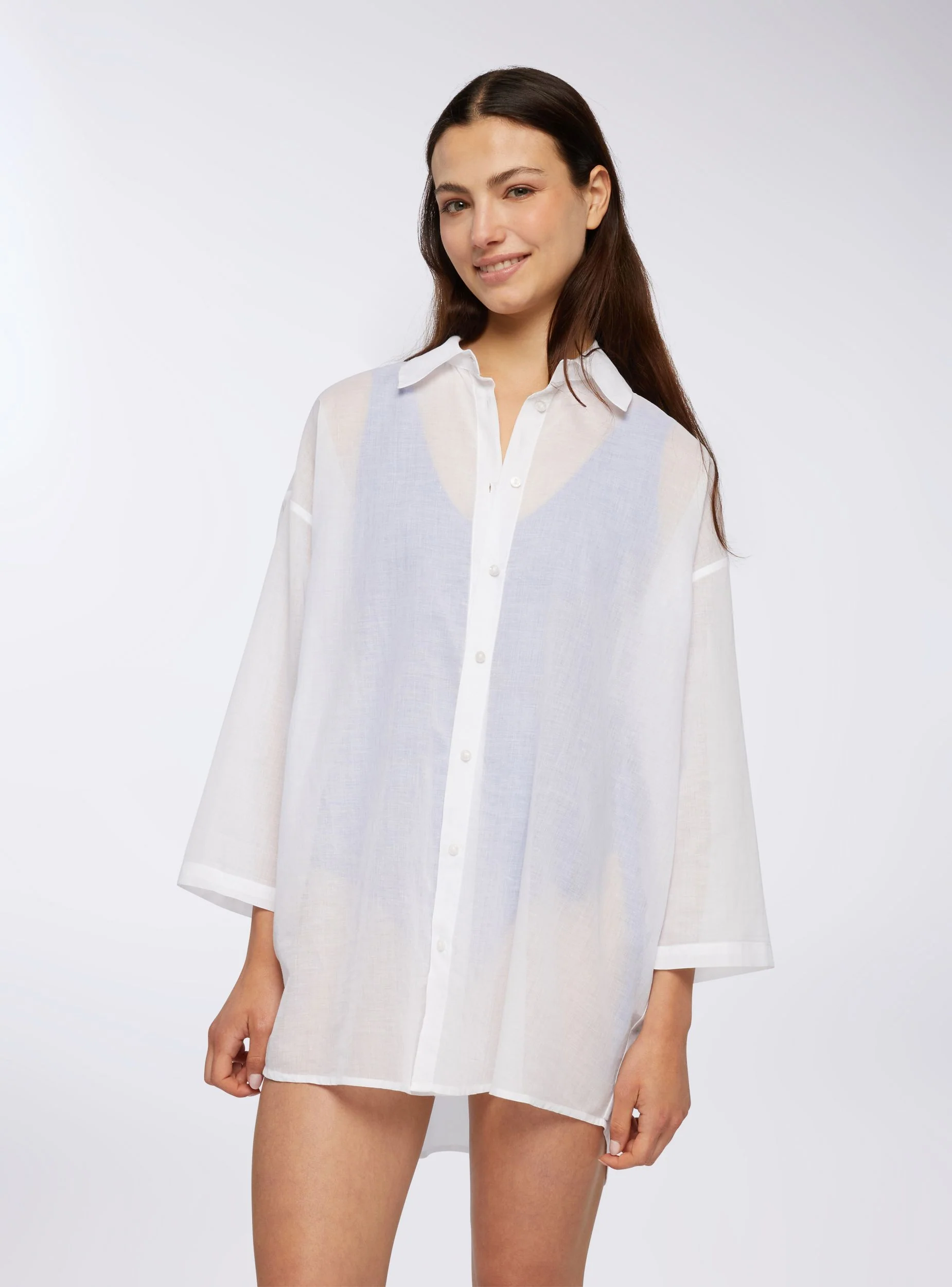 Camicia maxi tinta unita - Image 4