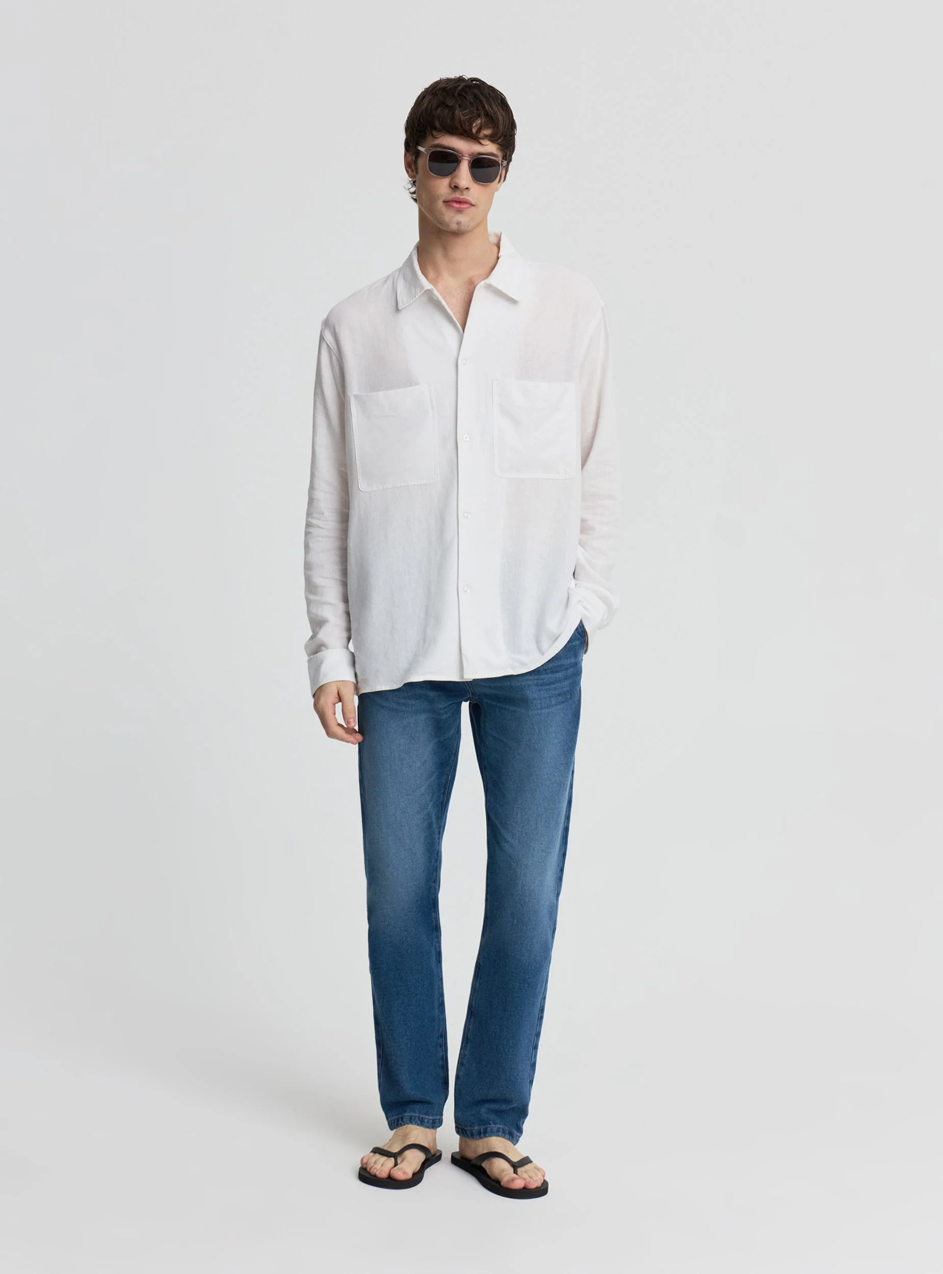 Camicia misto lino con tasche - Image 2