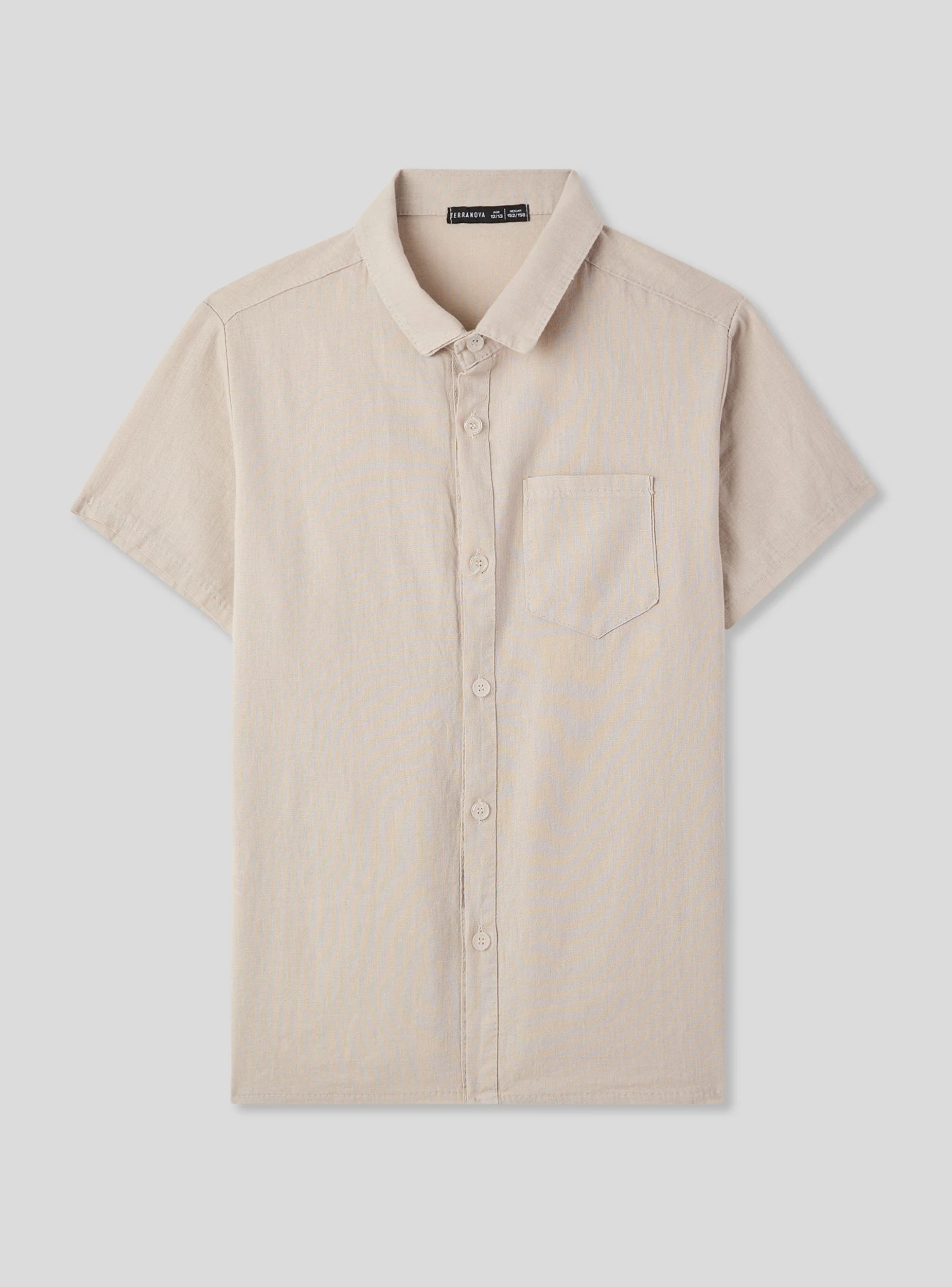 Camicia misto lino con taschino - Image 3
