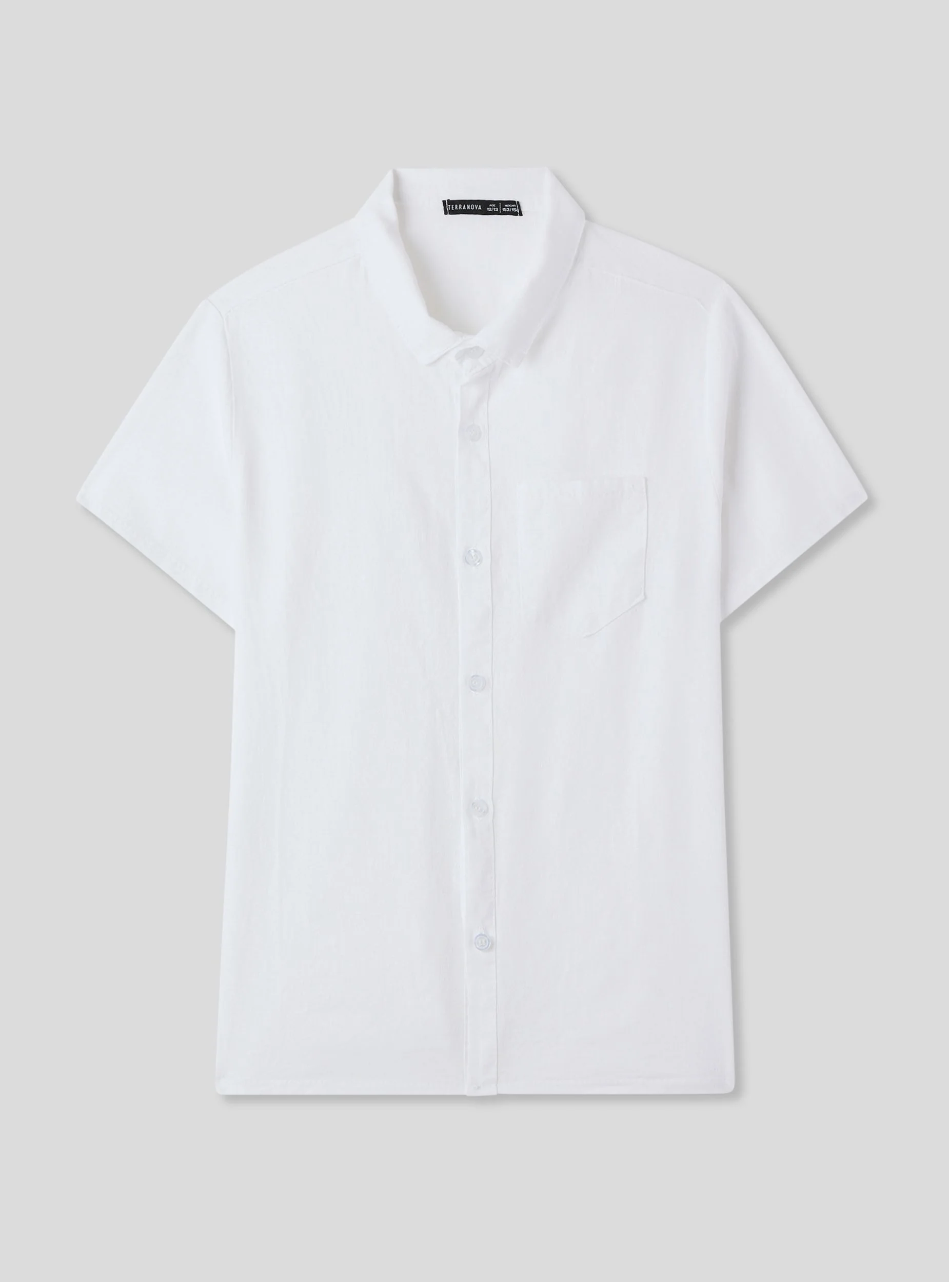 Camicia misto lino con taschino