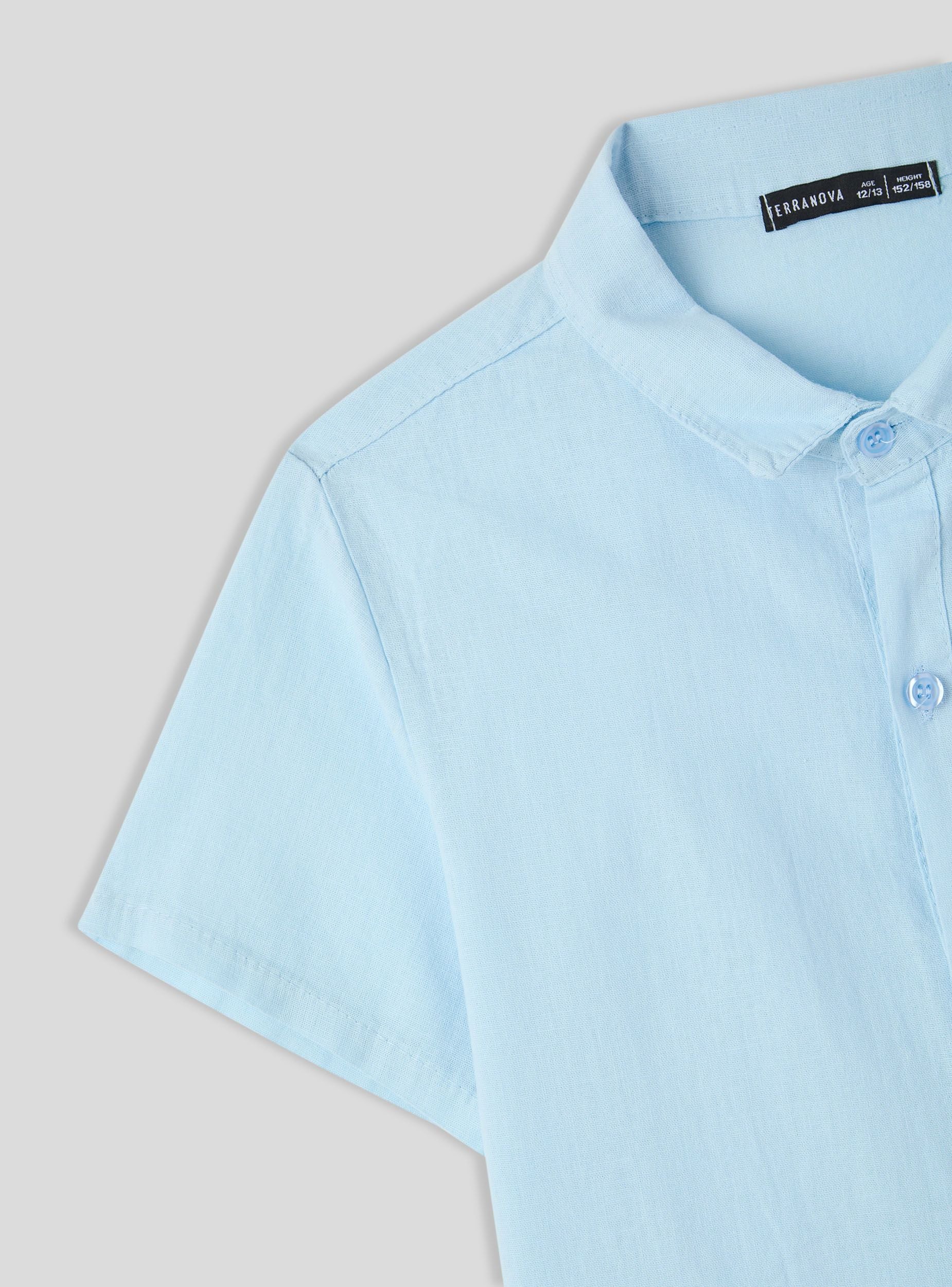 Camicia misto lino con taschino - Image 3