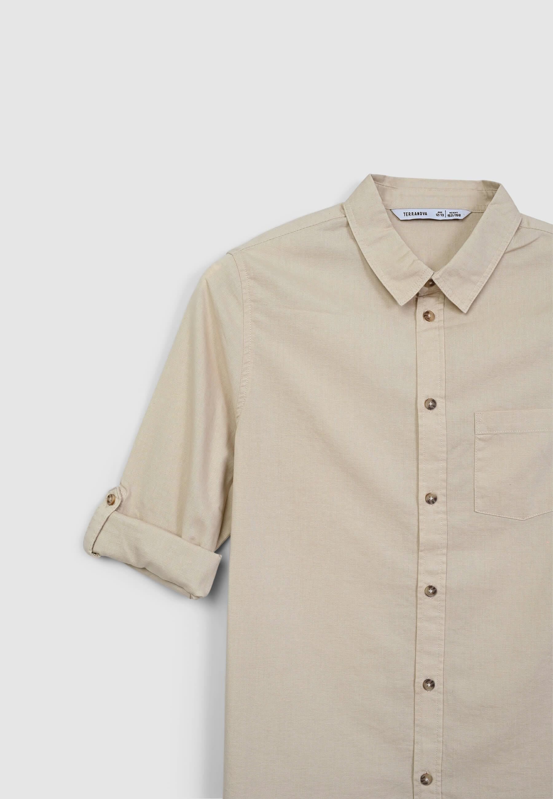 Camicia misto lino maniche roll-up - Image 6