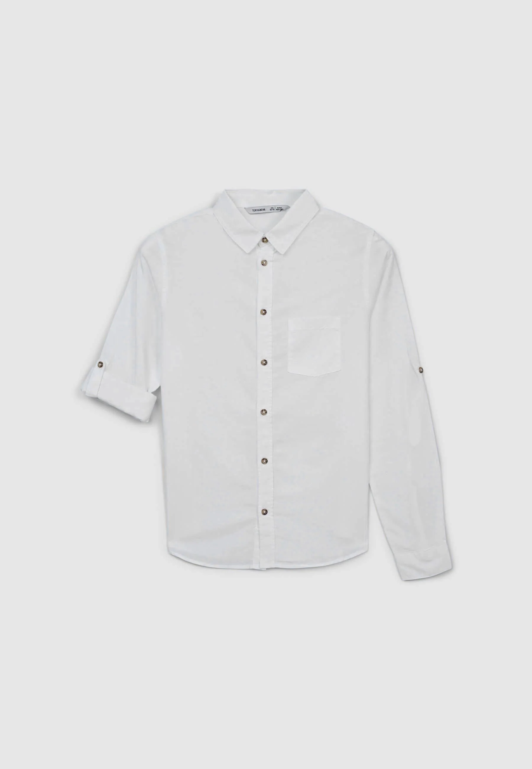 Camicia misto lino maniche roll-up - Image 4