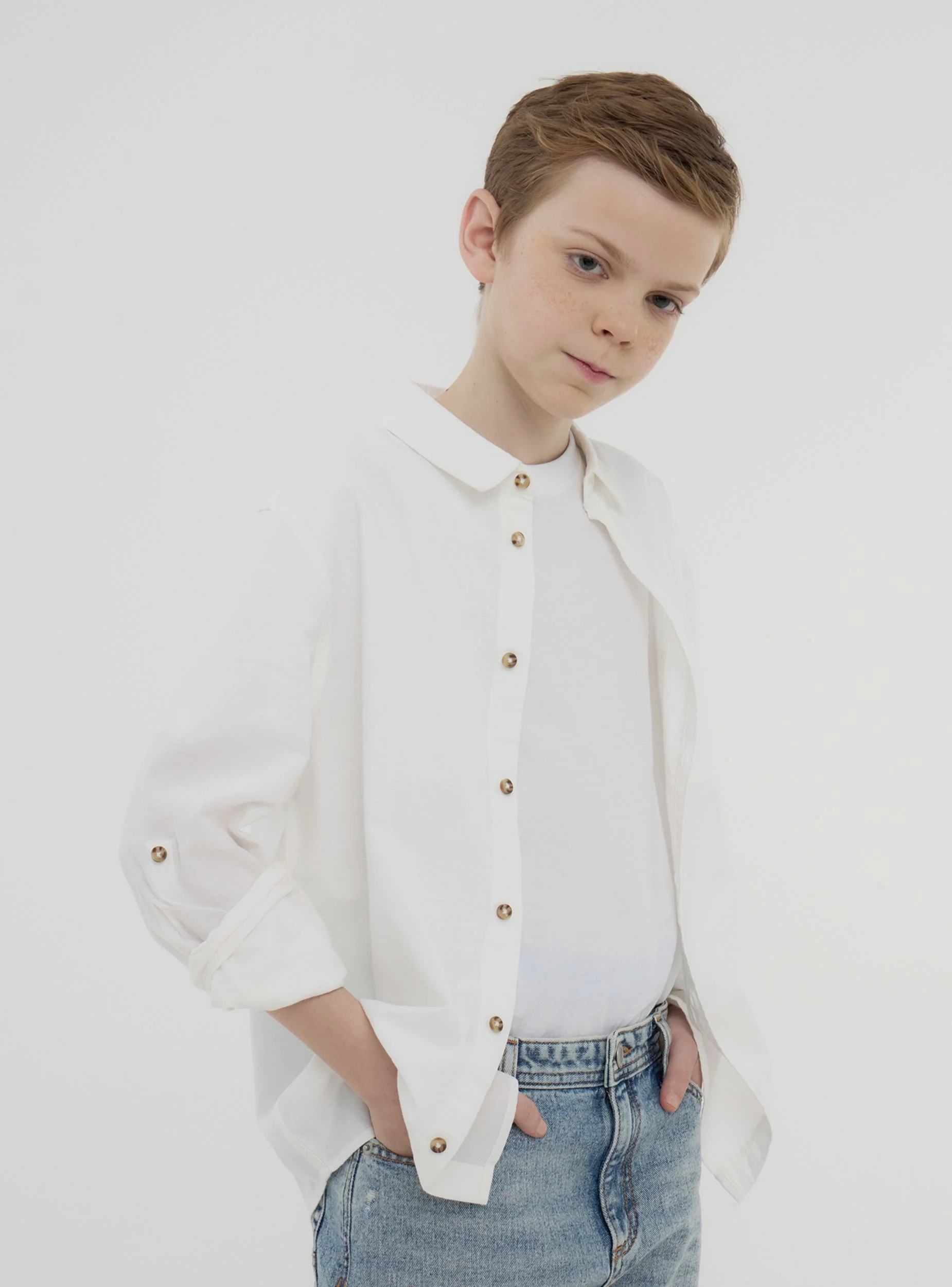Camicia misto lino maniche roll-up - Image 7