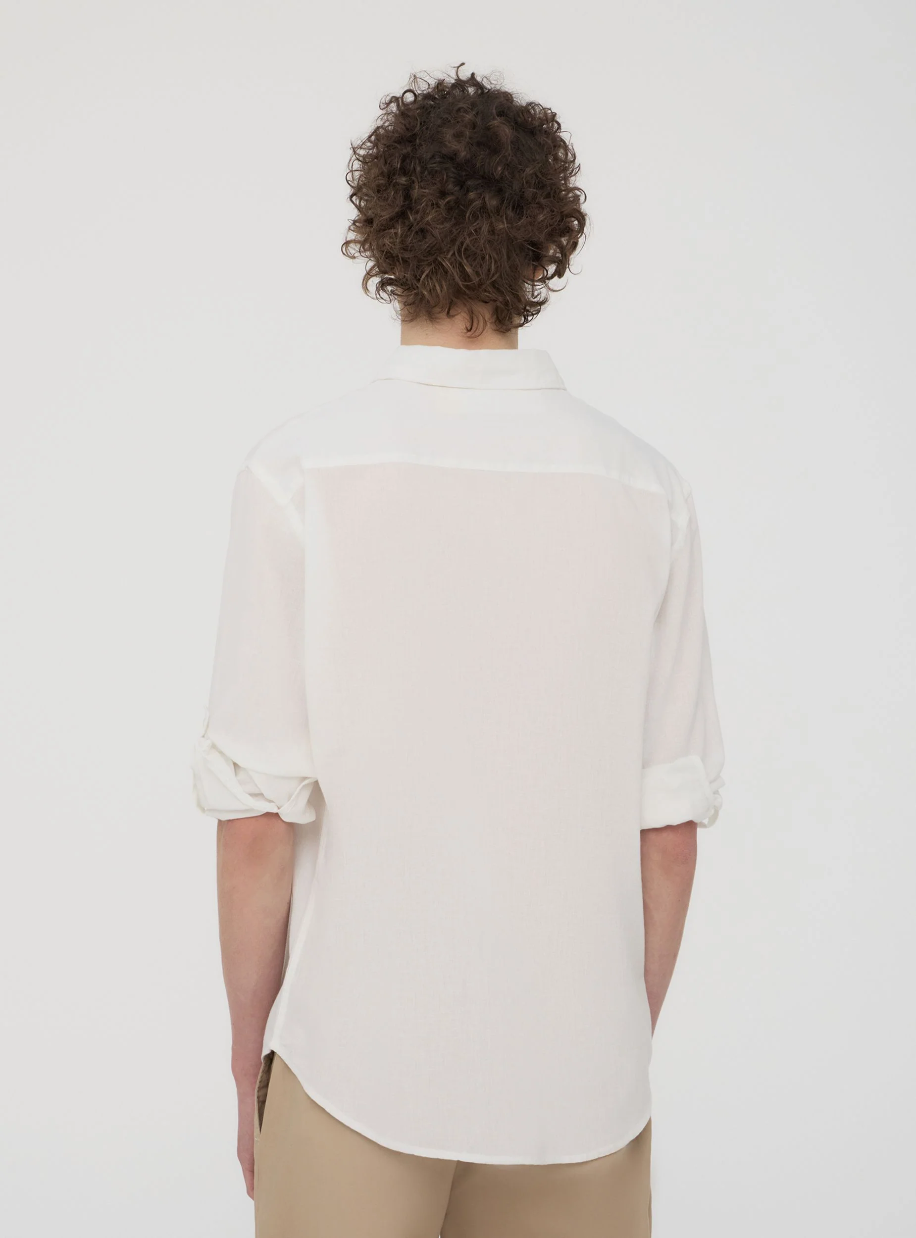 Camicia misto lino tinta unita - Image 3