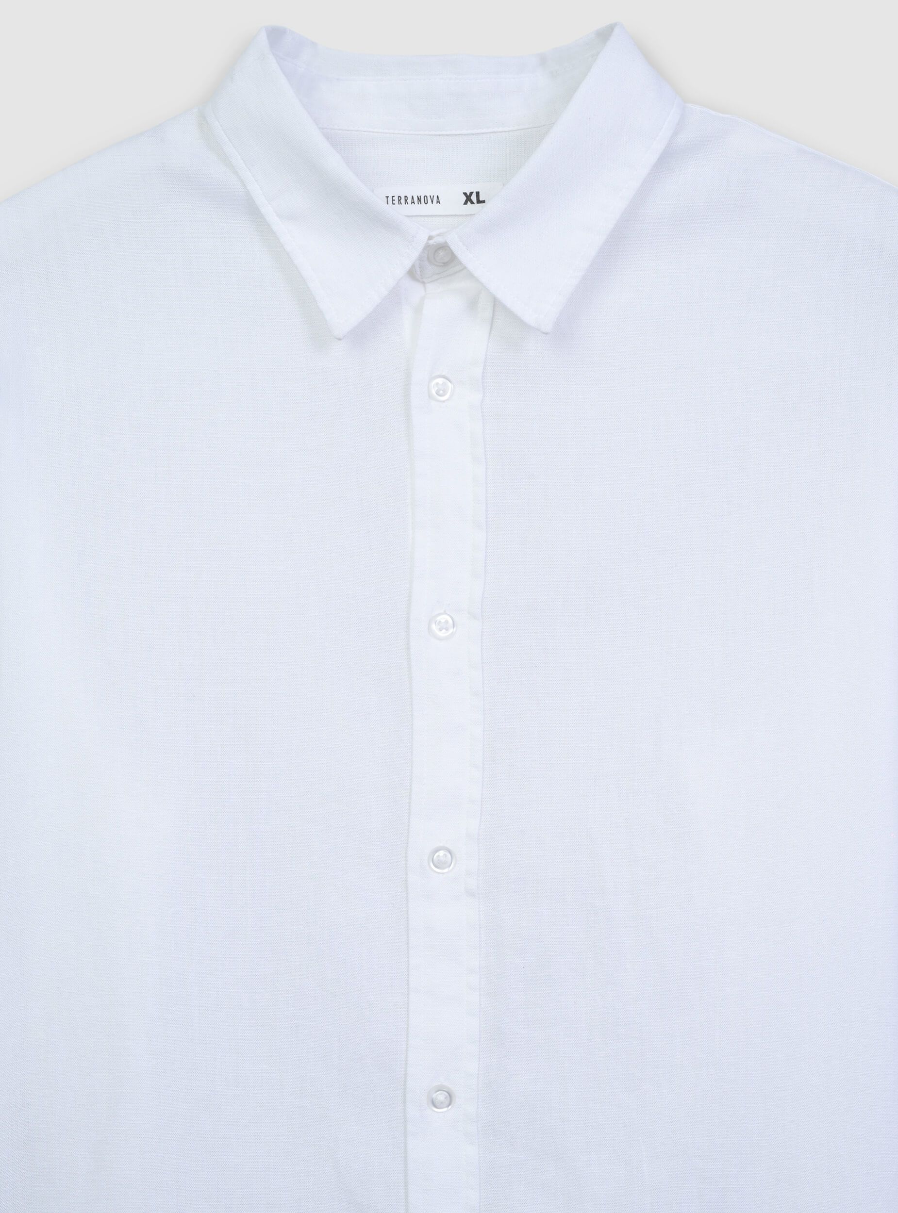 Camicia misto lino tinta unita - Image 5
